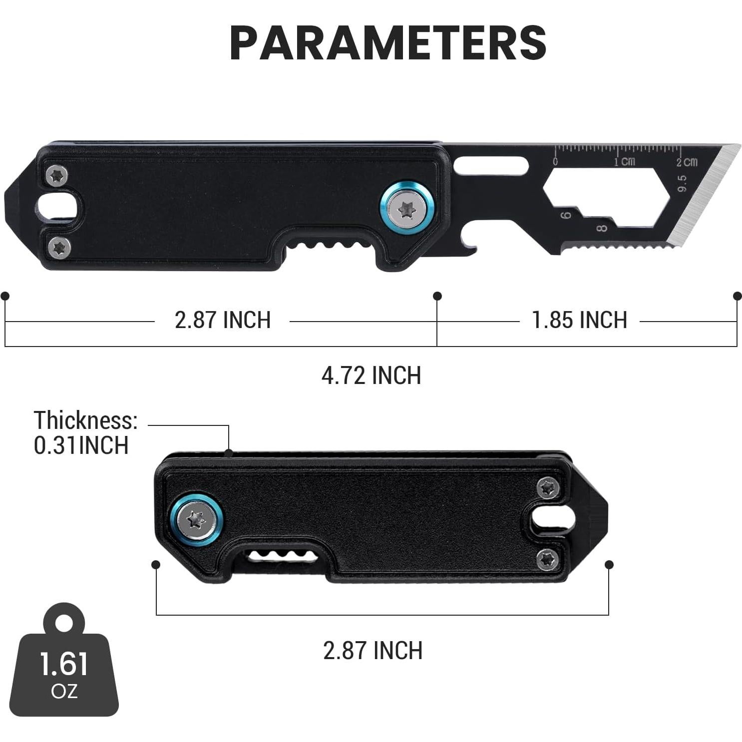 Cuchillo de bolsillo KAMBOLLY EDC 7 funciones con llavero
