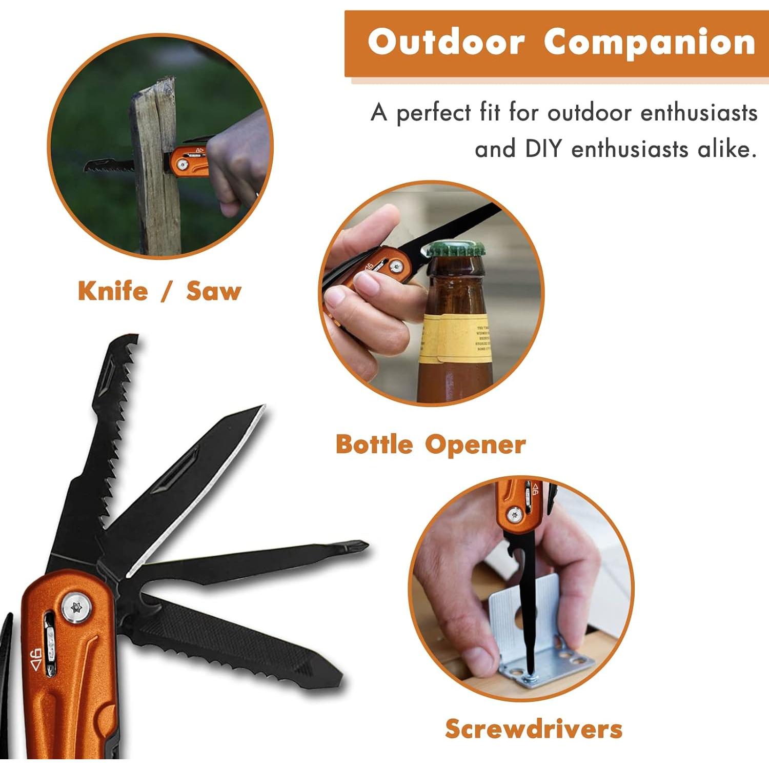 Martillo Multiherramienta 12 en 1 MeeGaier con Caja Regalo Naranja