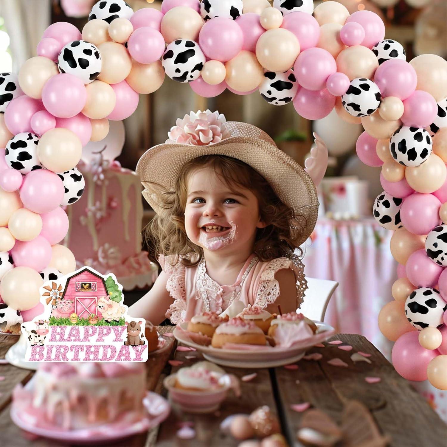 Decoraciones de Fiesta de Granja 1er Cumpleaños Niña 131 Pcs