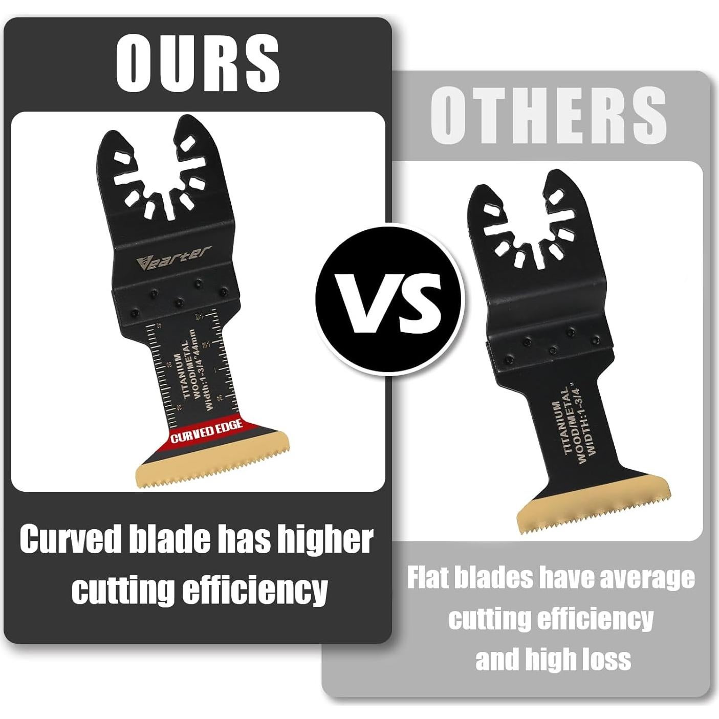 5 Cuchillas Oscilantes Vearter de Titanio 4.4 cm Bi-Metal