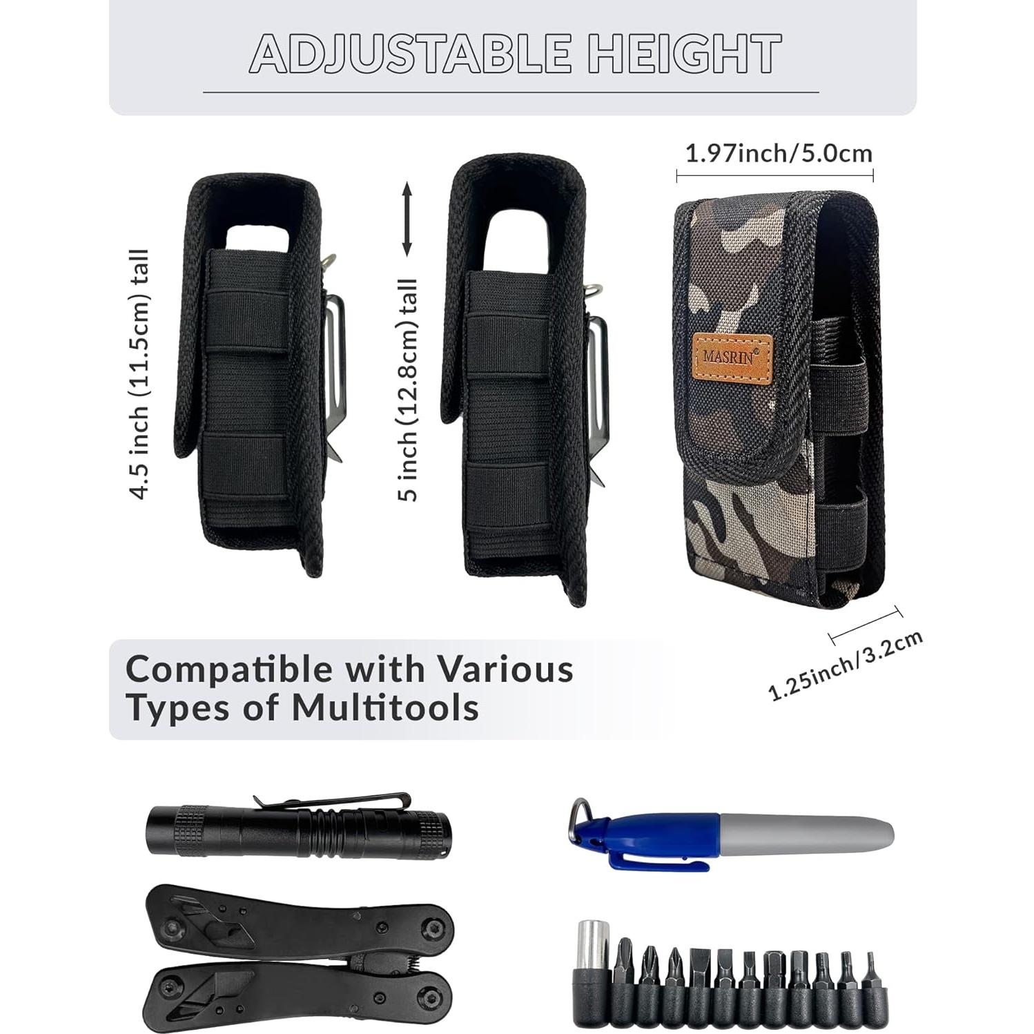 Funda para Multiherramienta MASRIN Camo con Clip y Gancho