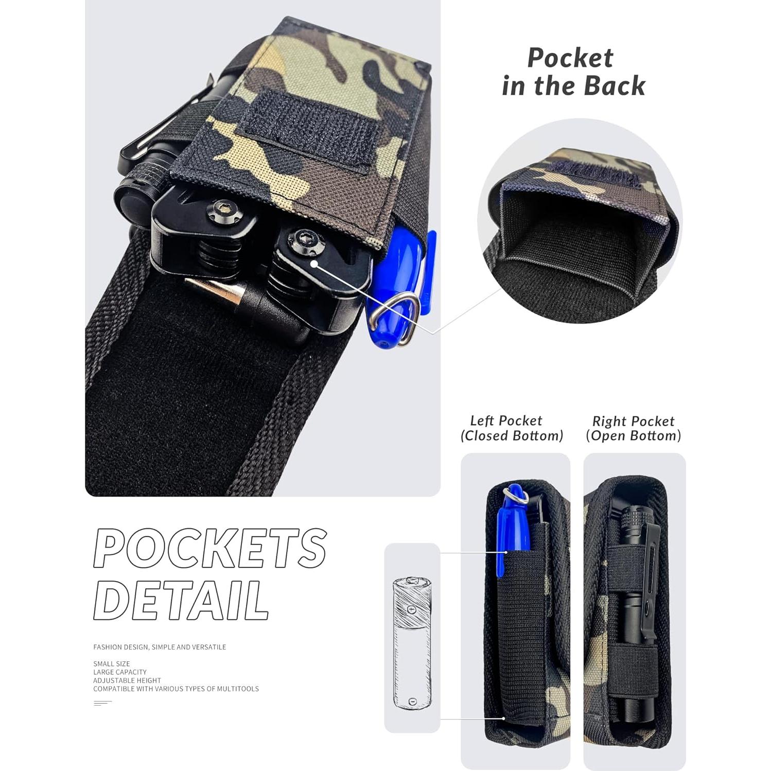 Funda para Multiherramienta MASRIN Camo con Clip y Gancho