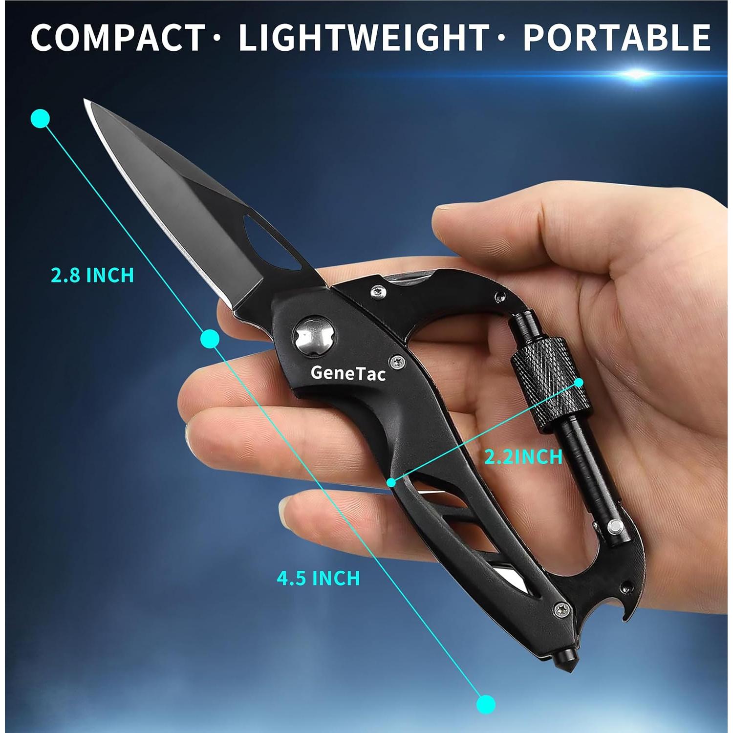 Multi-herramienta 6 en 1 GeneTac Carabinero Cuchillo Negro