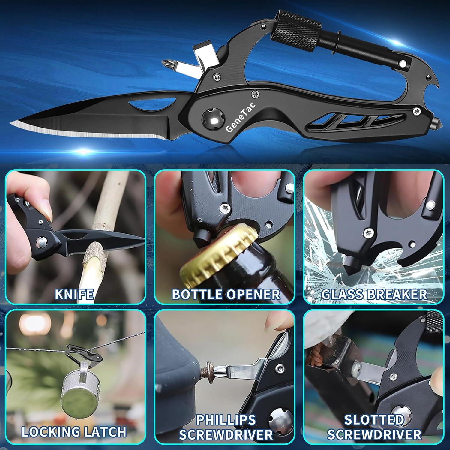 Multi-herramienta 6 en 1 GeneTac Carabinero Cuchillo Negro