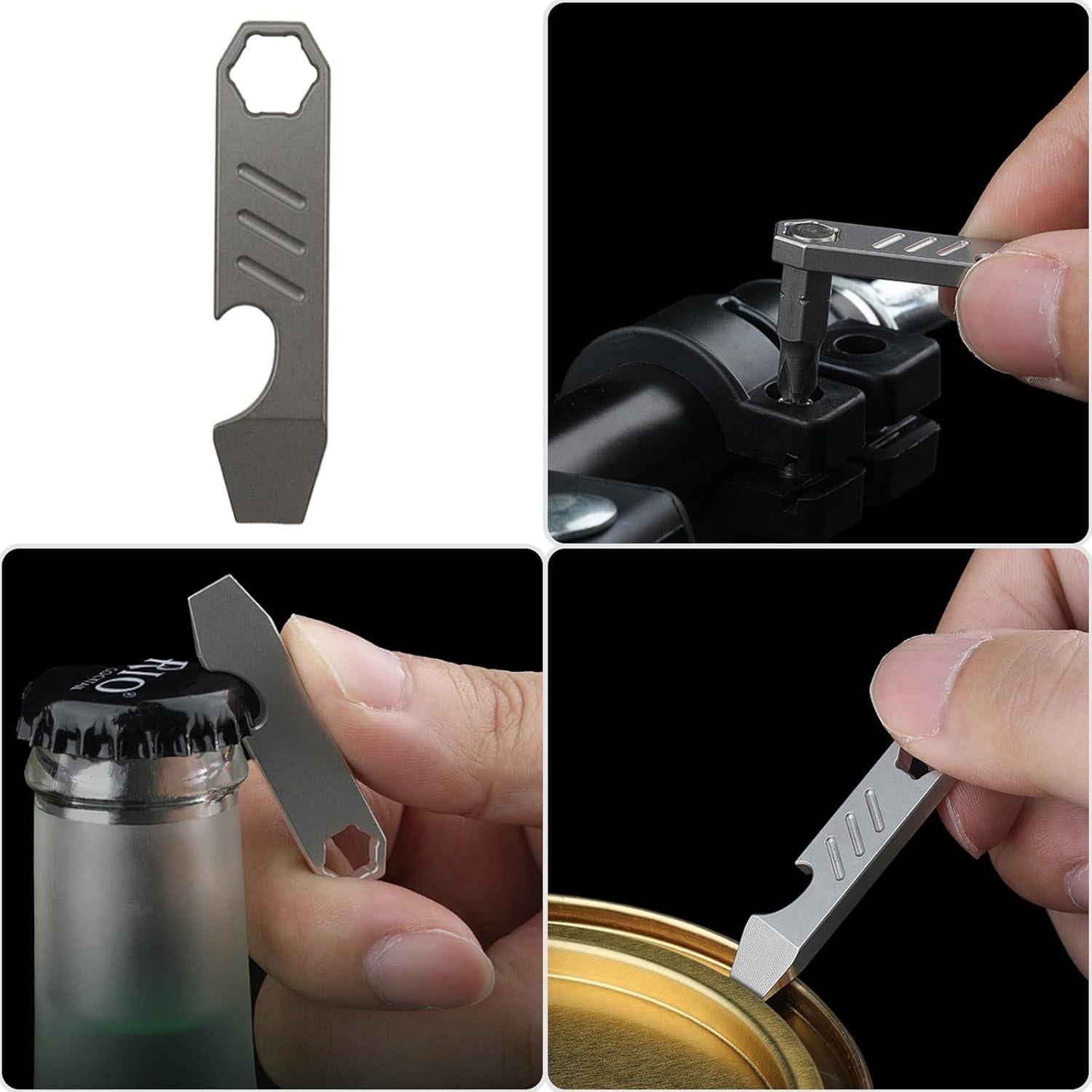 Mini Palanca EDC Titanio LC LICTOP con Abrebotellas y Hexagonal