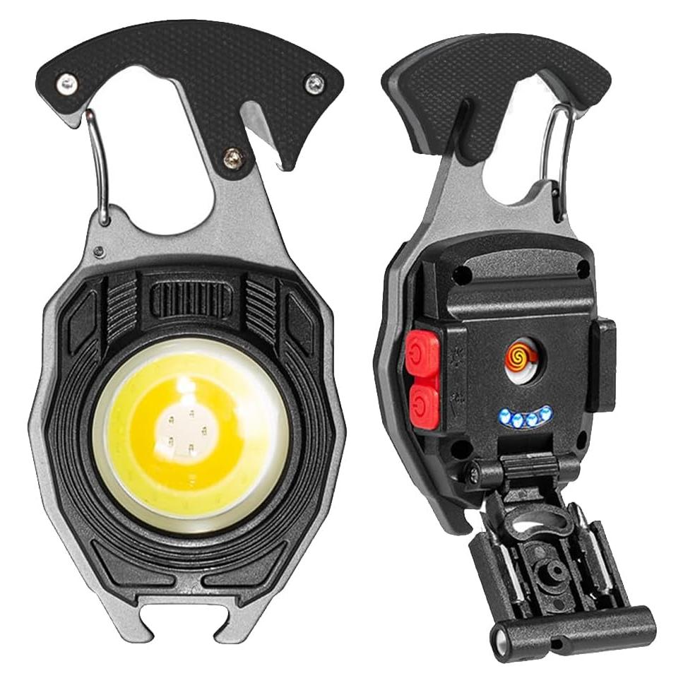 Linterna de Llavero COB BY-J W5147 Negra 7 Modos 500 Lúmenes