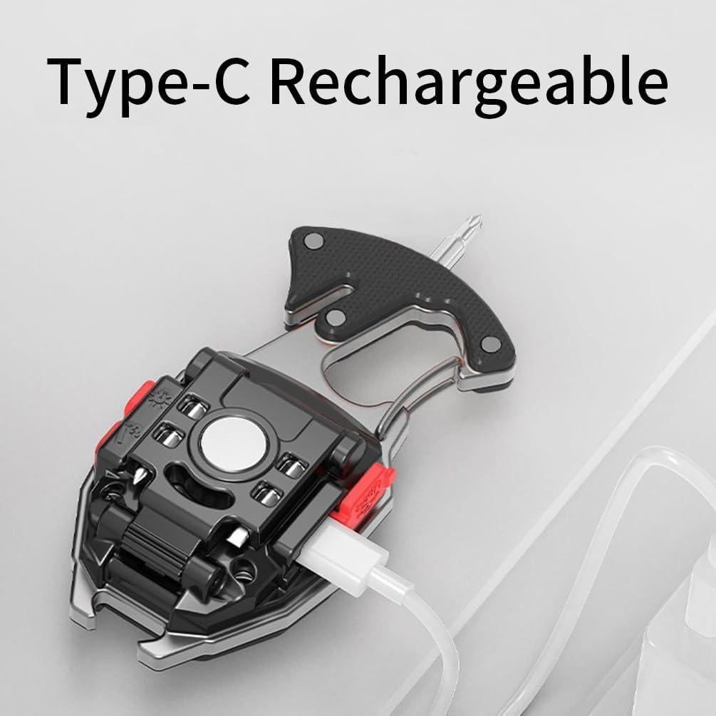 Linterna de Llavero COB BY-J W5147 Negra 7 Modos 500 Lúmenes