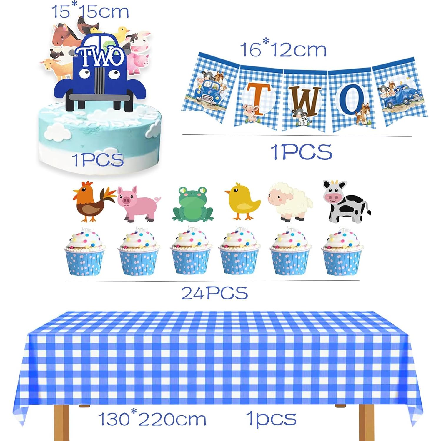 Decoración Fiesta Cumpleaños Animales Granja 2 Años