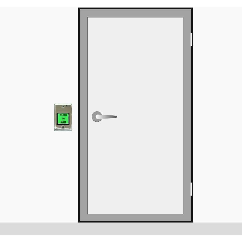 Botón de Salida Visionis VIS-7000 Verde Acero Inoxidable LED