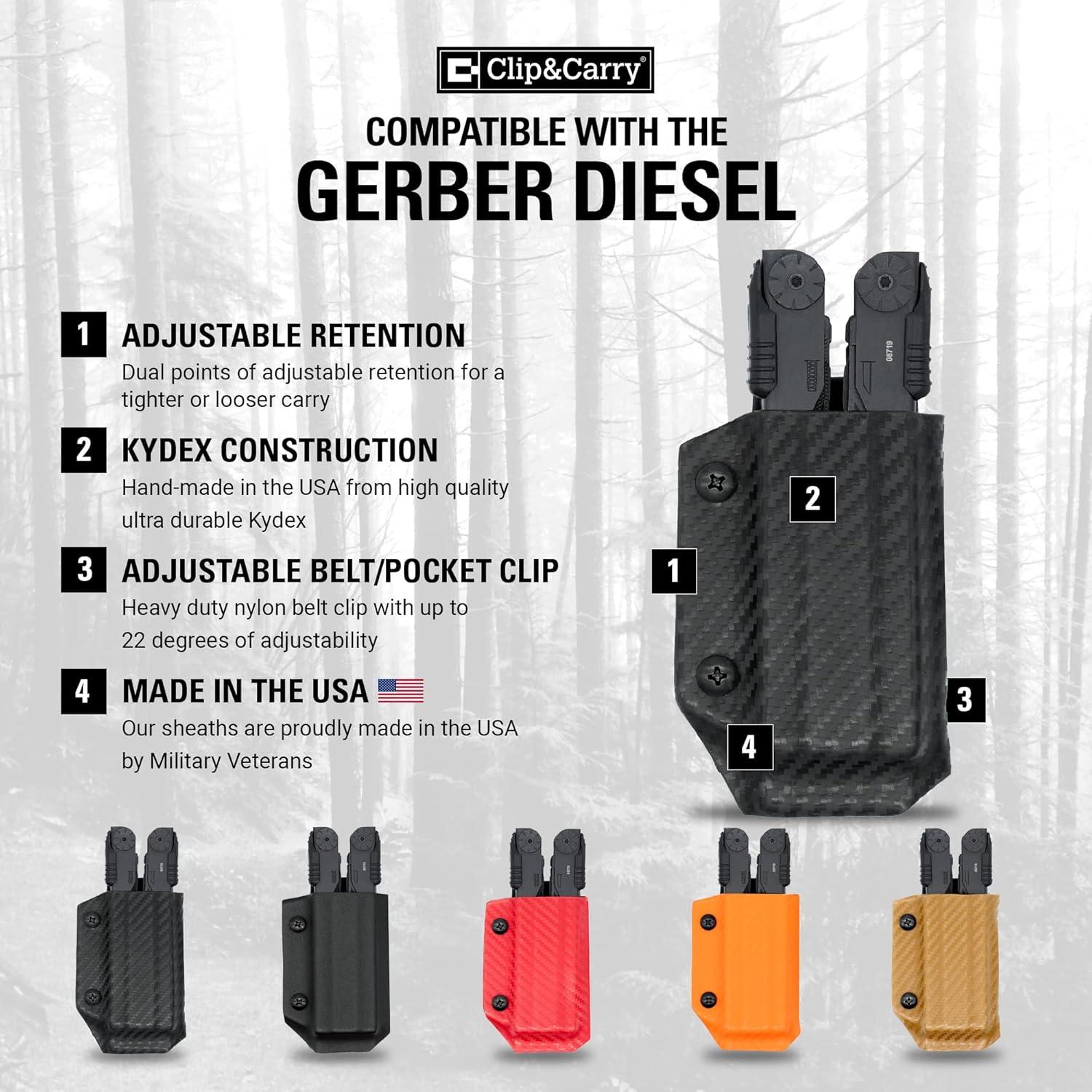 Funda Kydex para Multiherramienta Gerber Diesel Clip & Carry