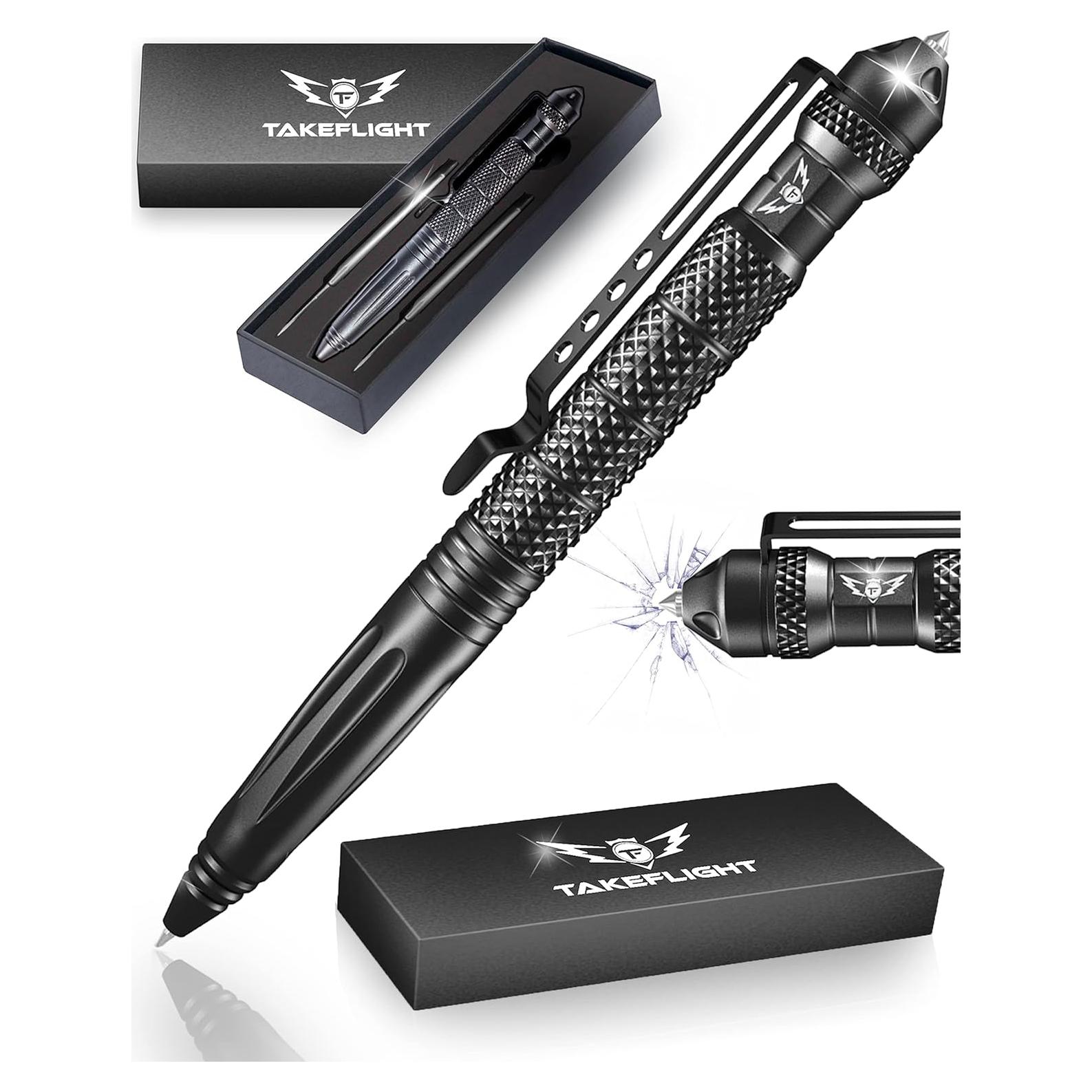 Bolígrafo Táctico Multiherramienta TF TAKEFLIGHT - Aluminio Negro