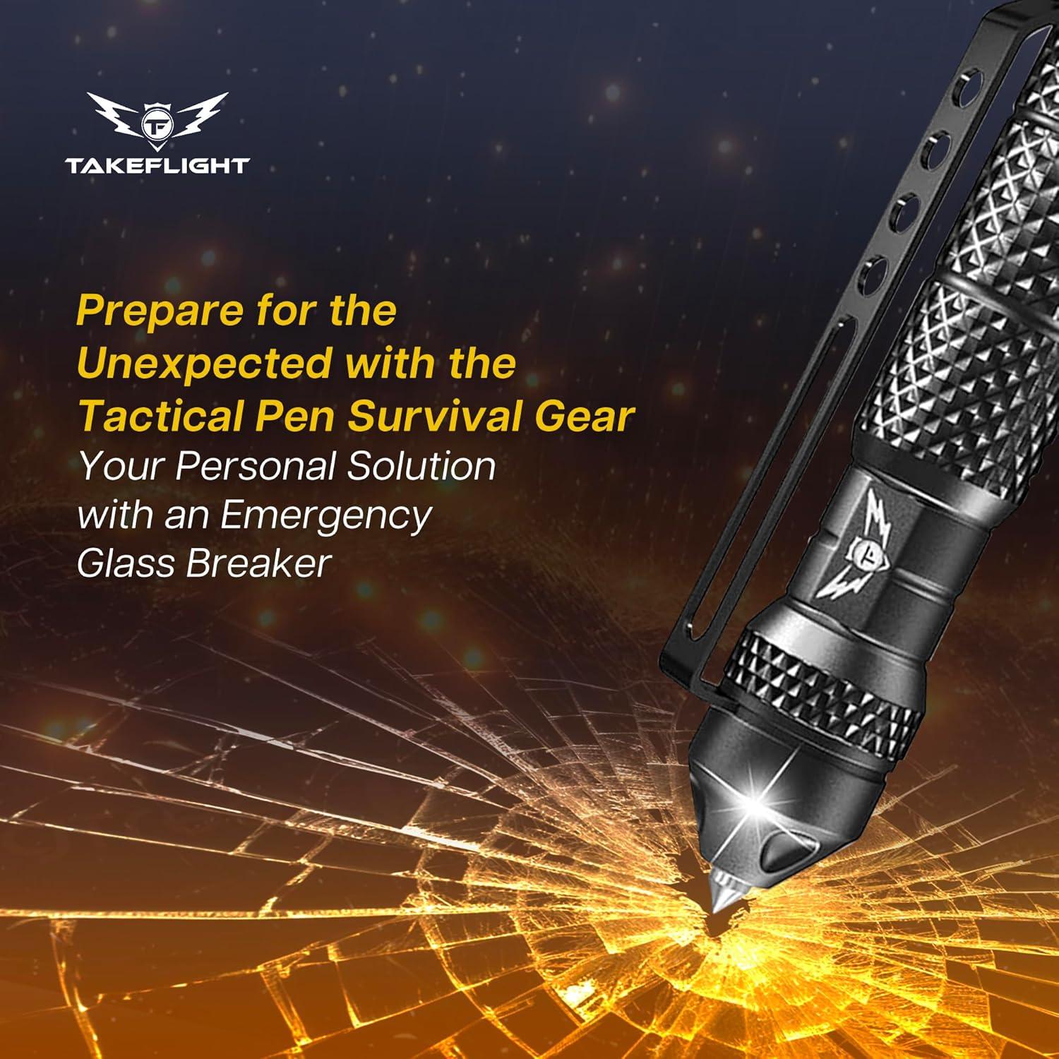Bolígrafo Táctico Multiherramienta TF TAKEFLIGHT - Aluminio Negro