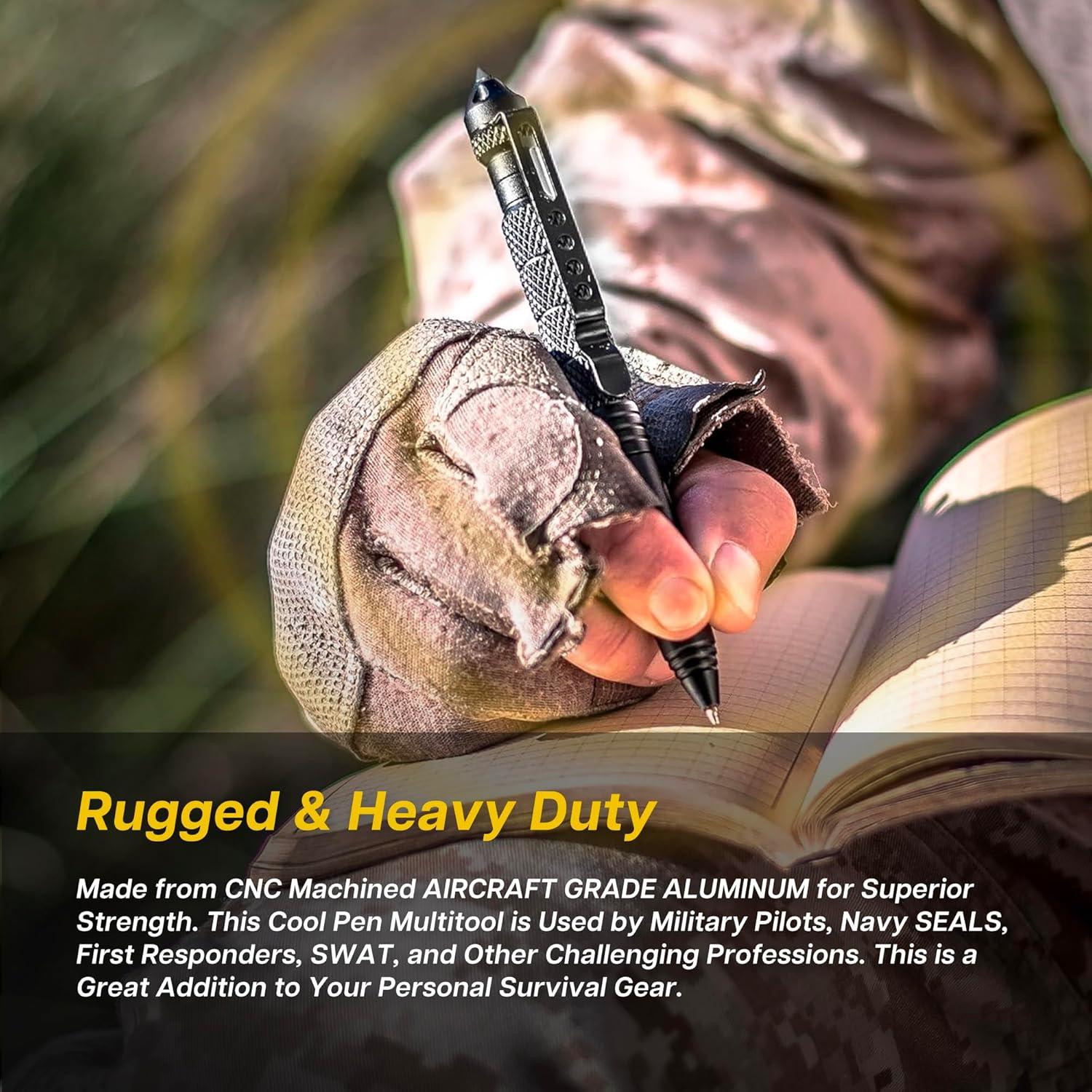 Bolígrafo Táctico Multiherramienta TF TAKEFLIGHT - Aluminio Negro