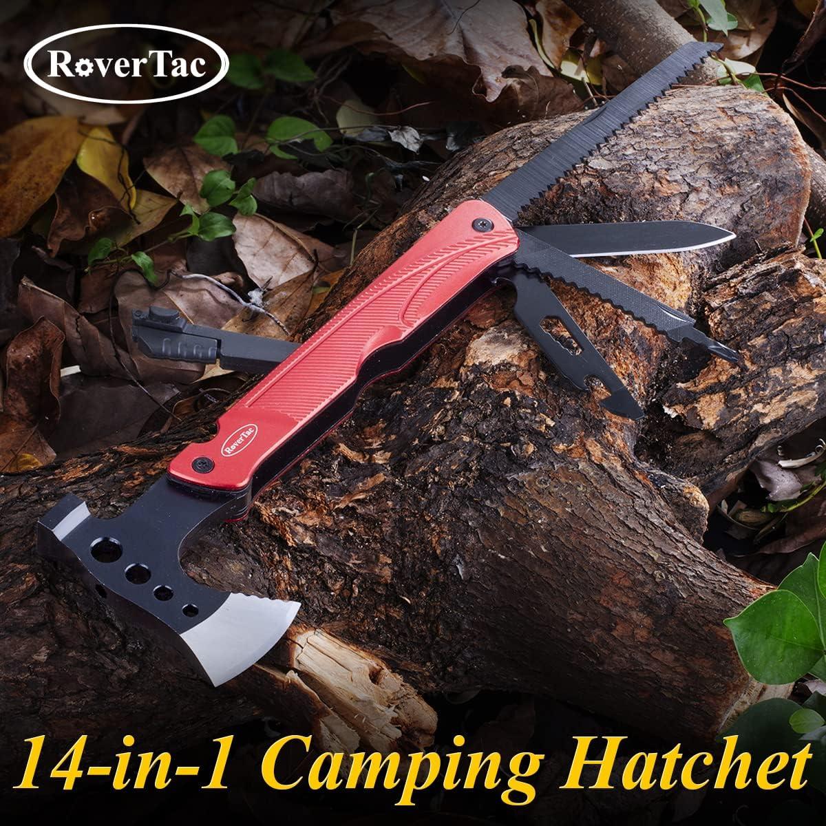 Hacha Multiherramienta RoverTac 14-en-1 para Camping y Supervivencia