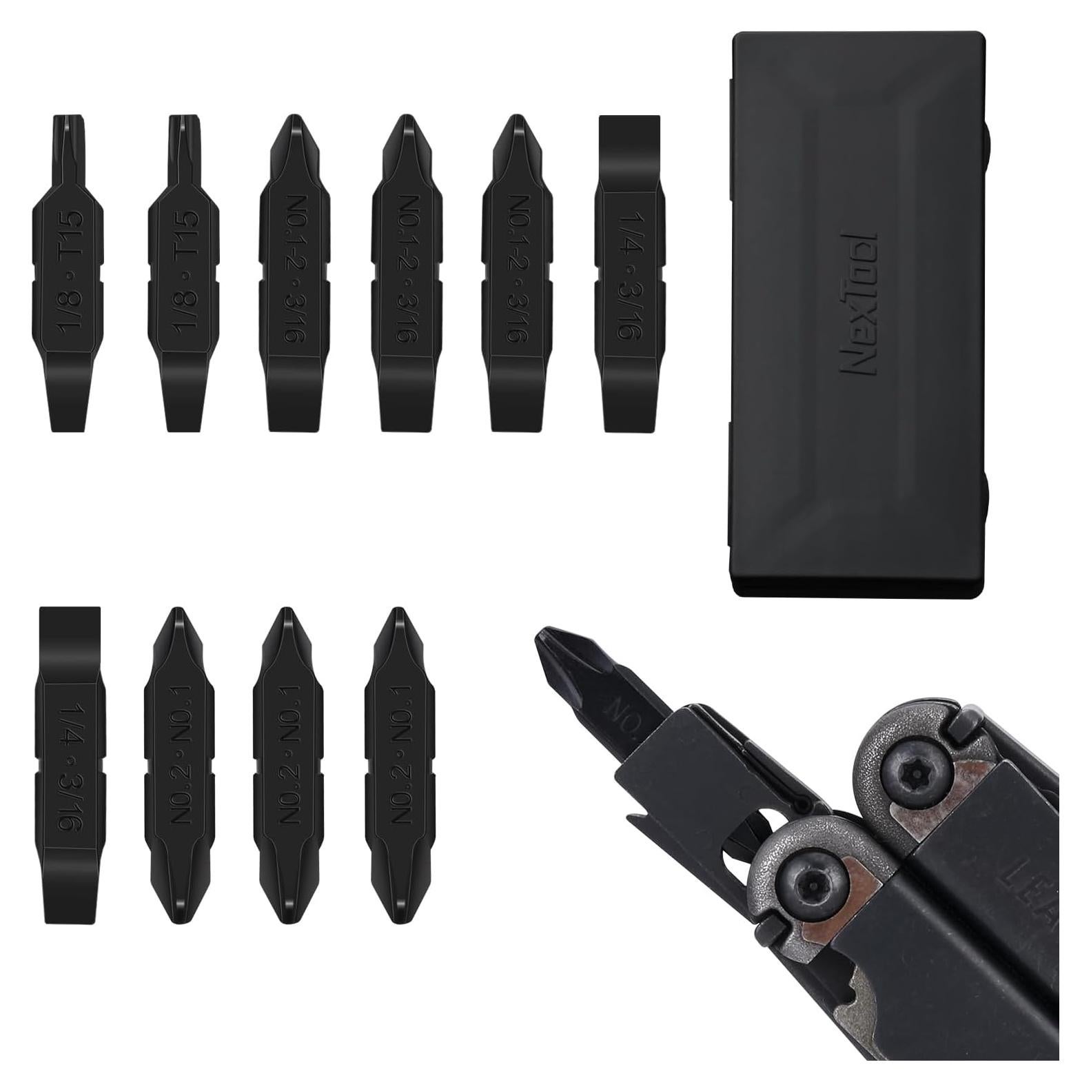 NexTool 10 Bits Doble Punta Destornillador Acero S2