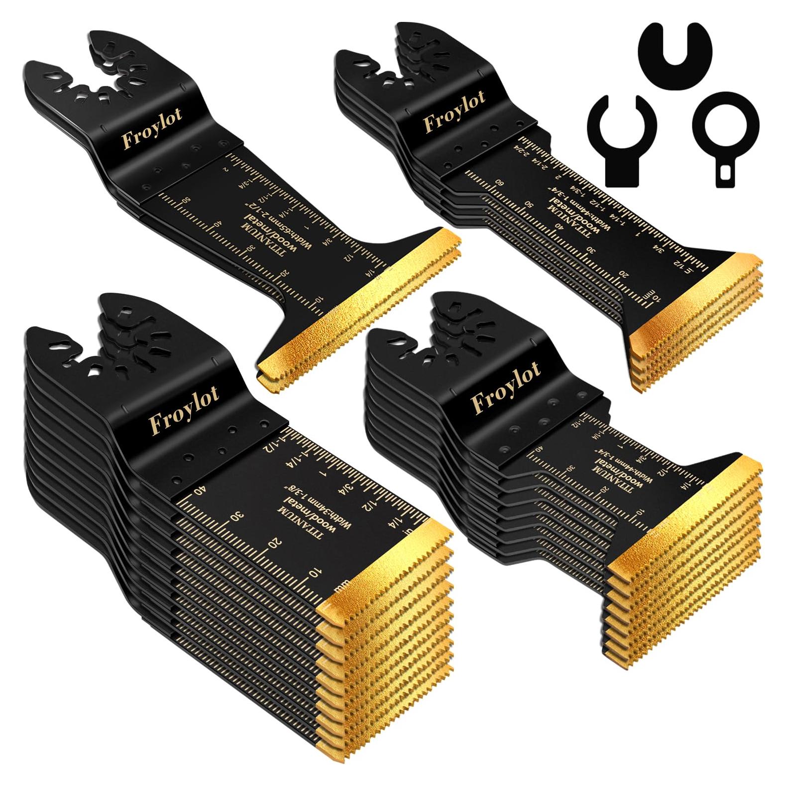 Kit de 24 Cuchillas Oscilantes Bi-Metal FROYLOT con Titanio