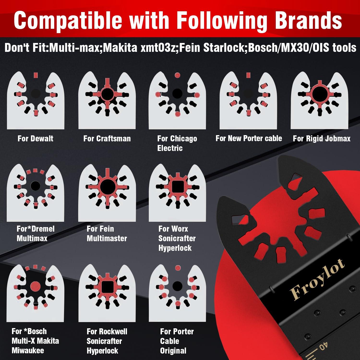 Kit de 24 Cuchillas Oscilantes Bi-Metal FROYLOT con Titanio