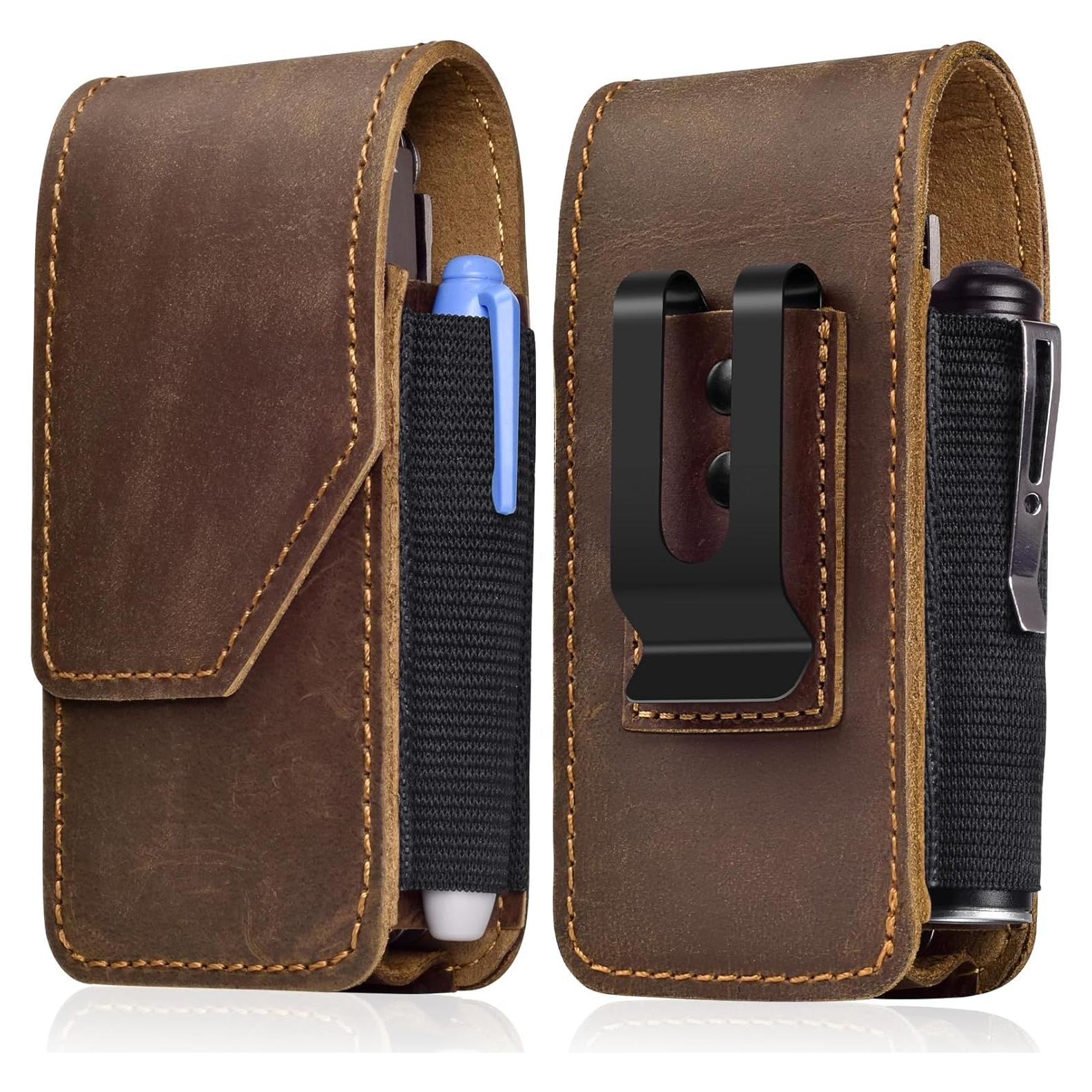 Funda de Cuero Genuino SOGCASE para Multiherramienta EDC Marrón