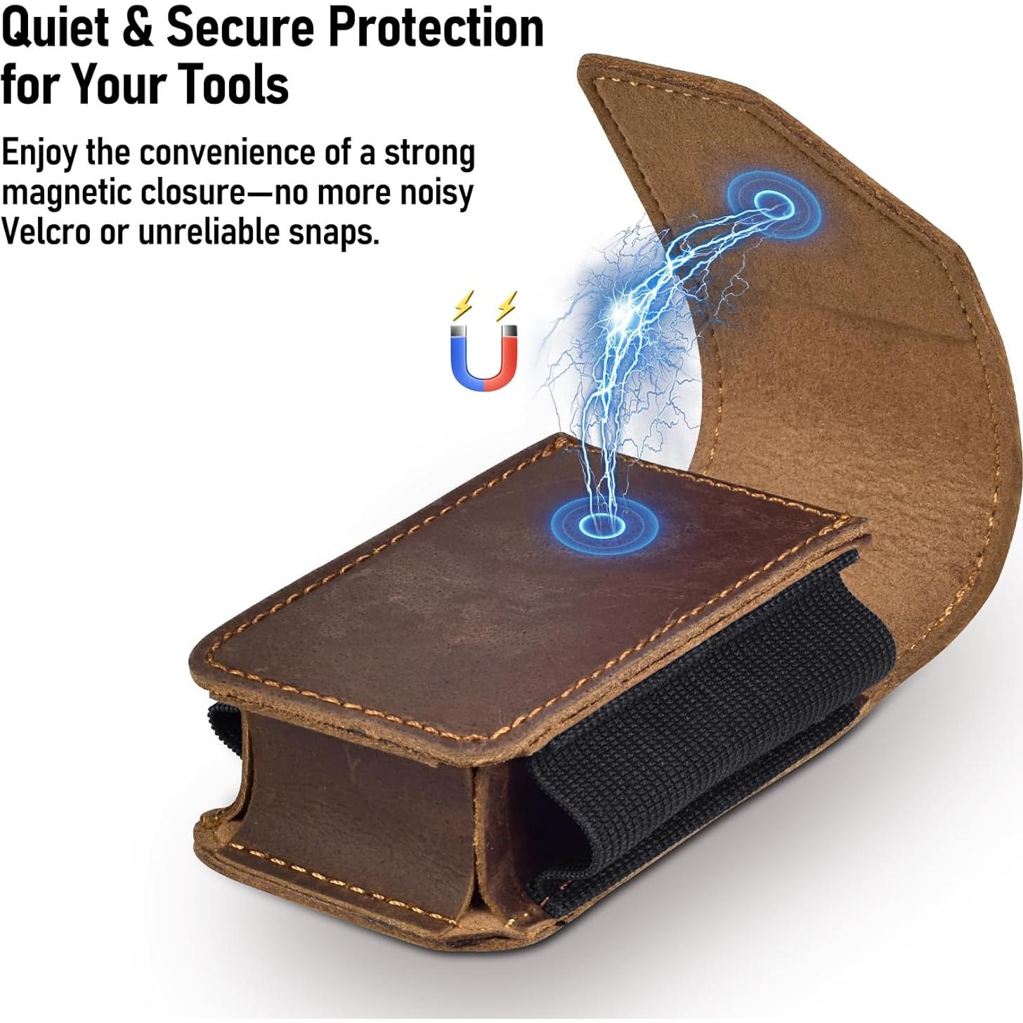 Funda de Cuero Genuino SOGCASE para Multiherramienta EDC Marrón