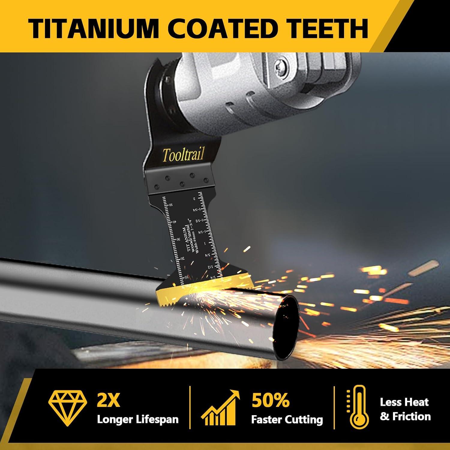 30 Cuchillas Oscilantes Titanio Tooltrail para Metal y Madera