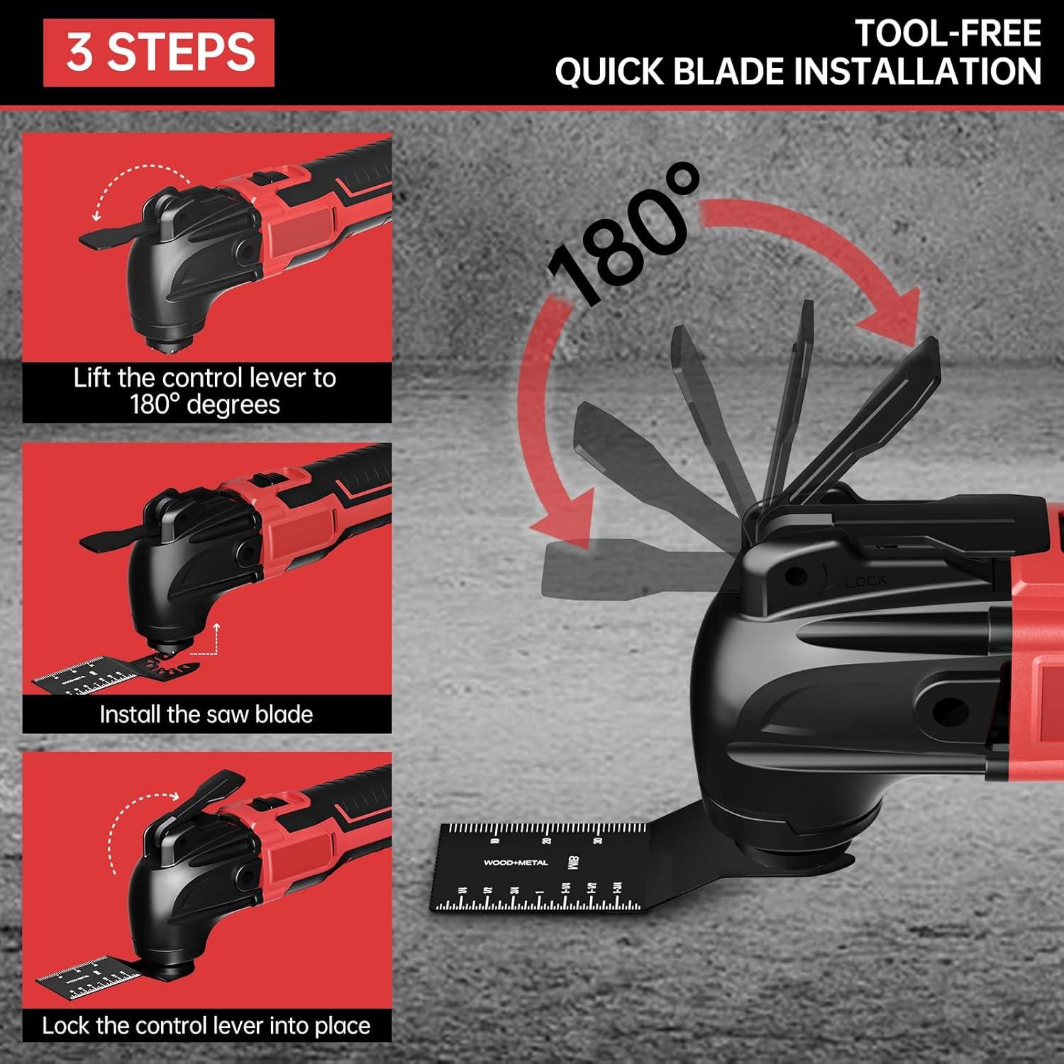 Herramienta Oscilante Inalámbrica Samvinor 18V con Luz LED