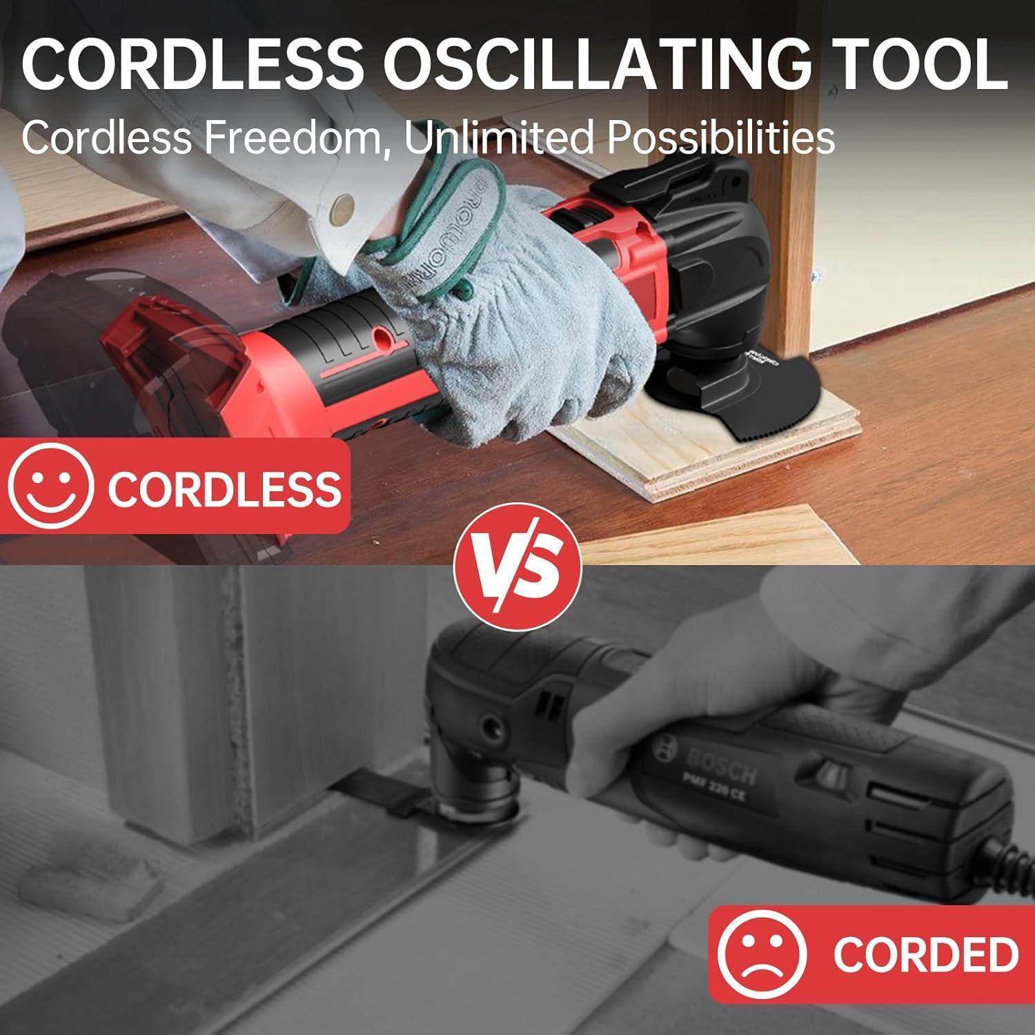 Herramienta Oscilante Inalámbrica Samvinor 18V con Luz LED