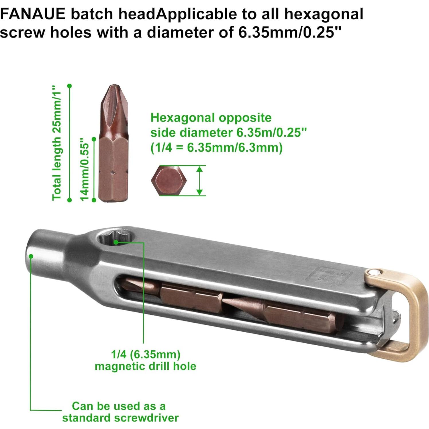 Destornillador de bolsillo EDC FANAUE de titanio 10 en 1