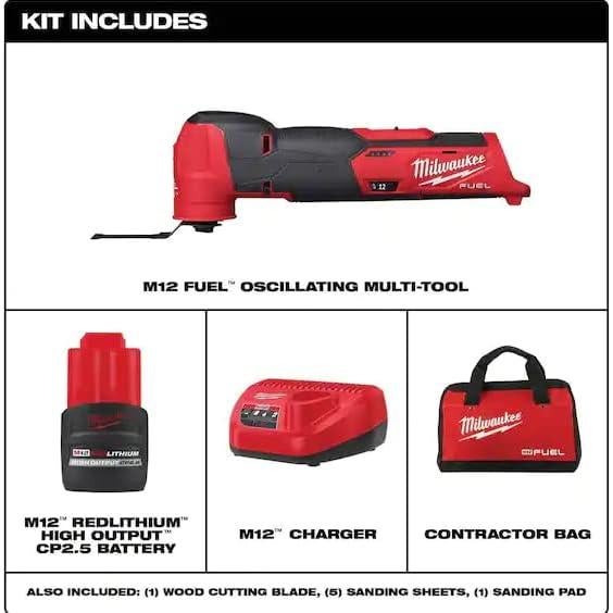 Kit Herramienta Oscilante Inalámbrica Milwaukee M12 FUEL 12V