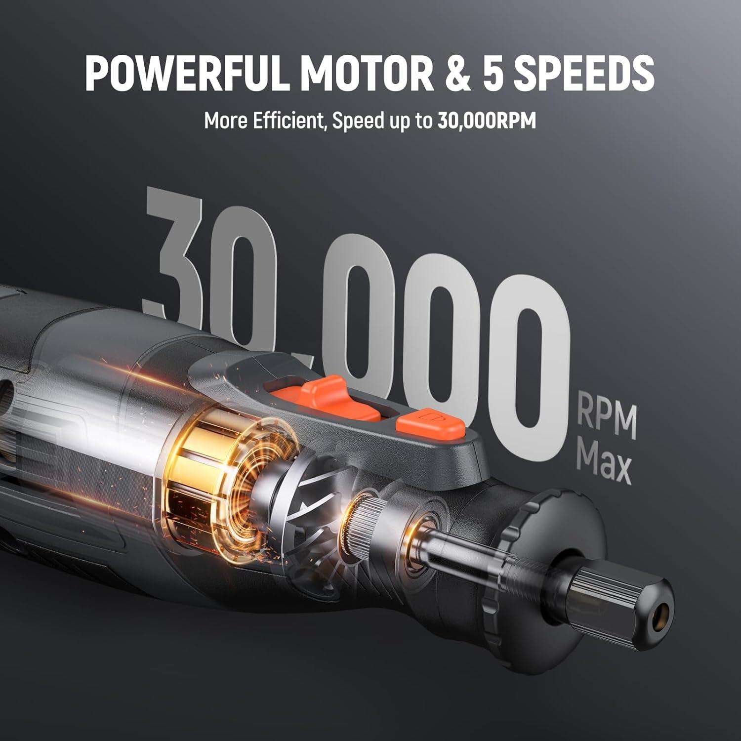 Herramienta Rotativa Inalámbrica DEPSTECH A1L 8V 2.5Ah 47 Piezas