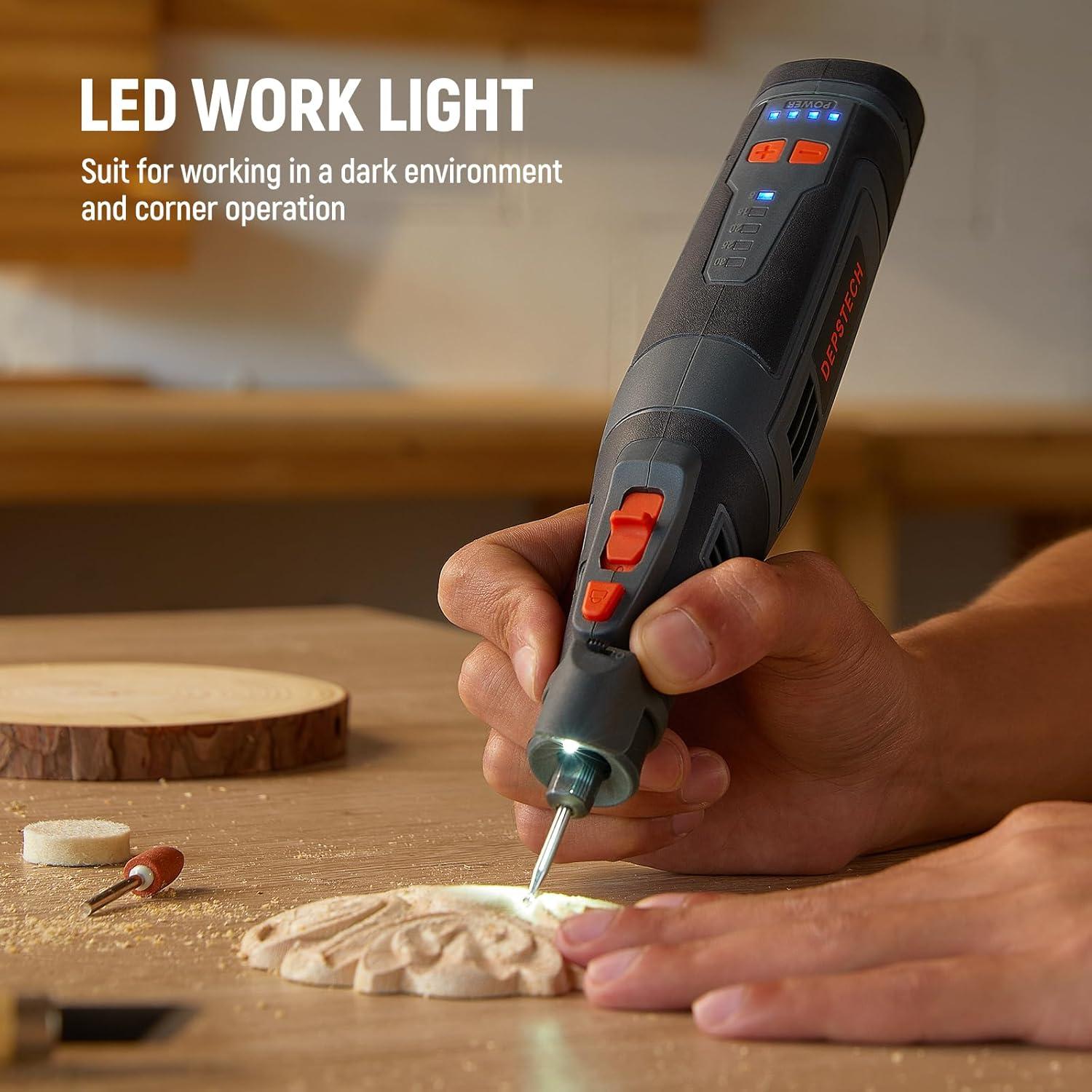 Herramienta Rotativa Inalámbrica DEPSTECH A1L 8V 2.5Ah 47 Piezas