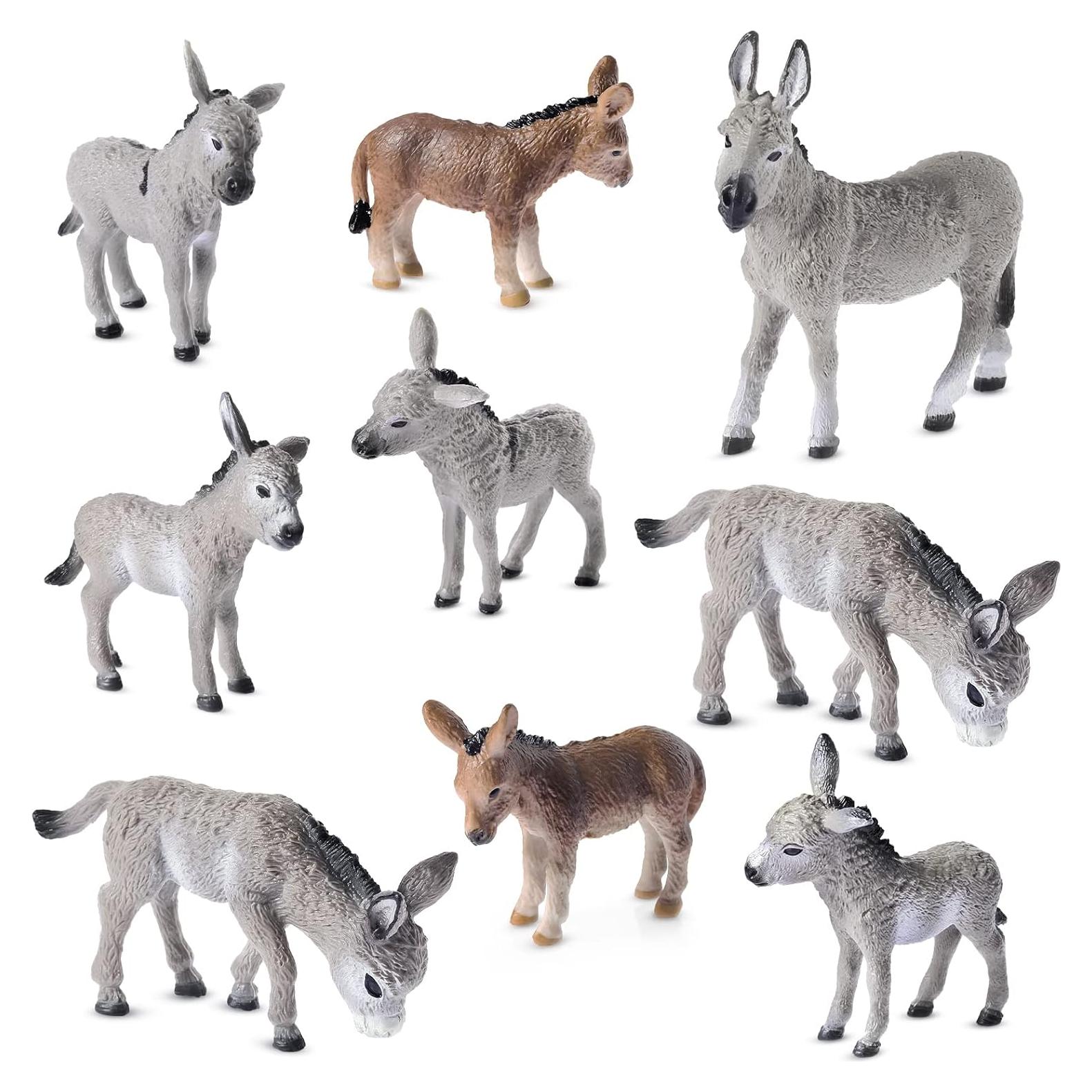 Figuritas de Burro Deekin 9 Pcs Juguetes Realistas