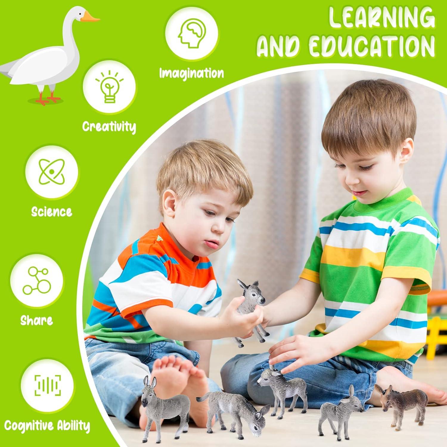 Figuritas de Burro Deekin 9 Pcs Juguetes Realistas