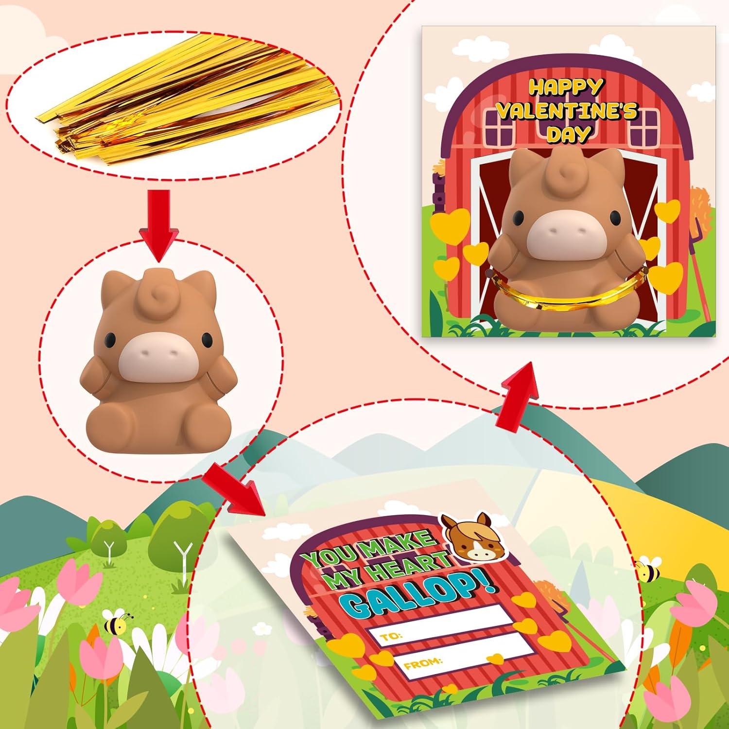 Paquete de 24 títeres de dedo AuroTops con tarjetas San Valentín