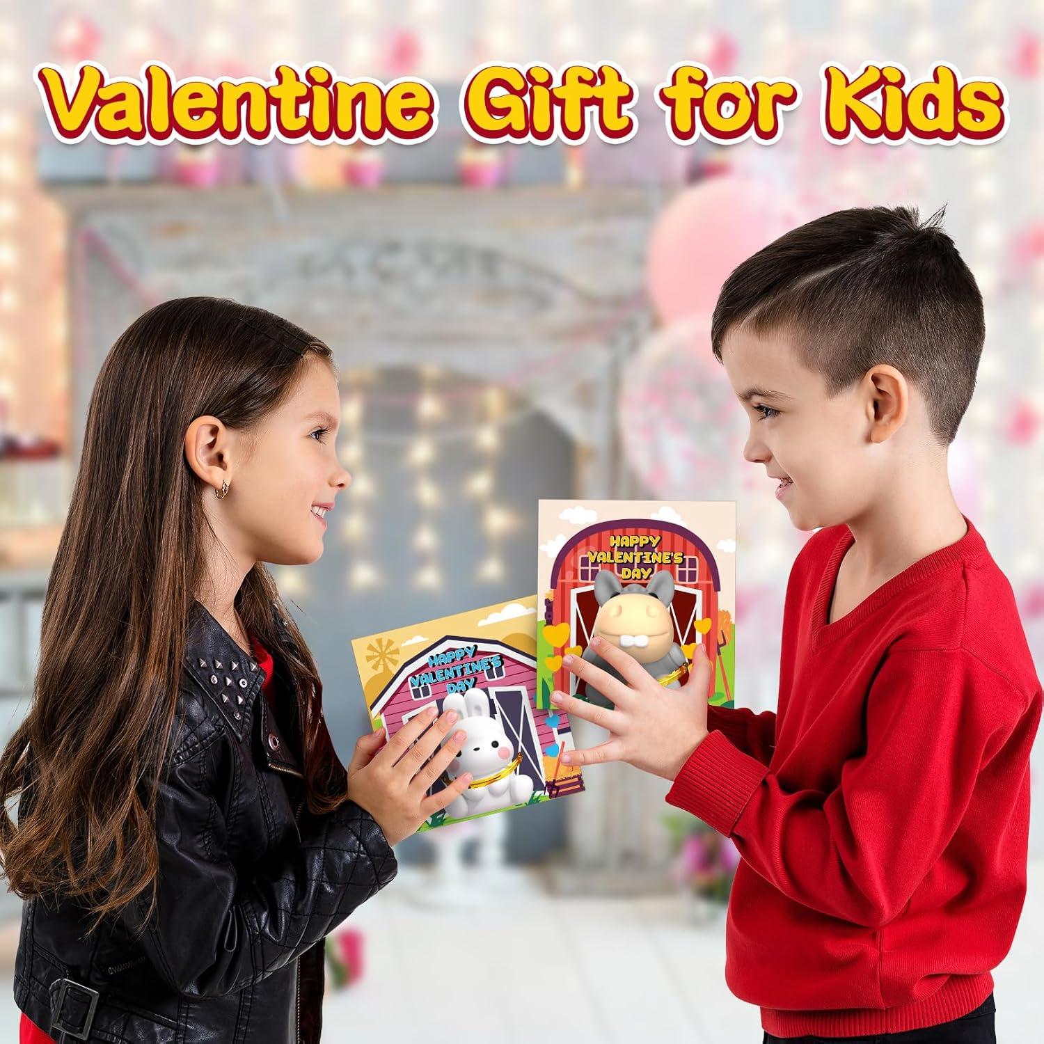 Paquete de 24 títeres de dedo AuroTops con tarjetas San Valentín