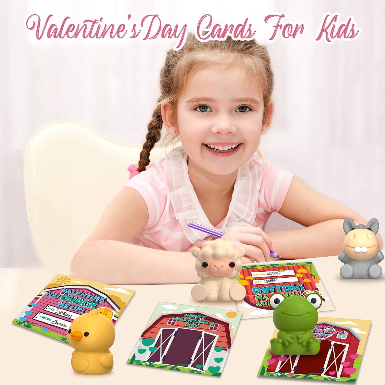 Paquete de 24 títeres de dedo AuroTops con tarjetas San Valentín