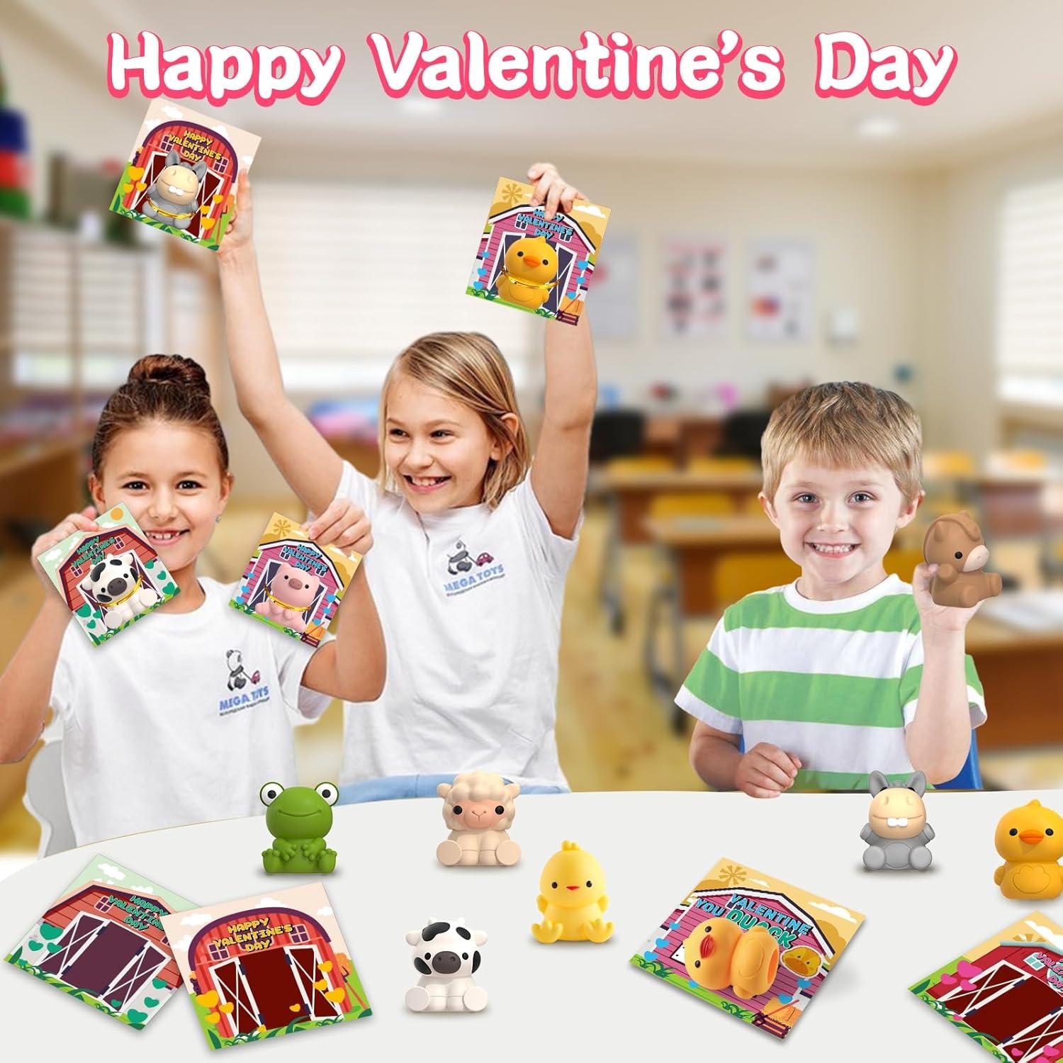 Paquete de 24 títeres de dedo AuroTops con tarjetas San Valentín