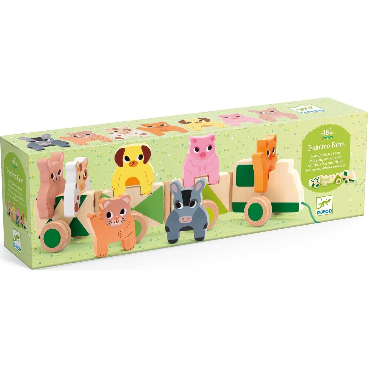 Tren de Animales de Granja DJECO - Madera 41.65x8.64cm