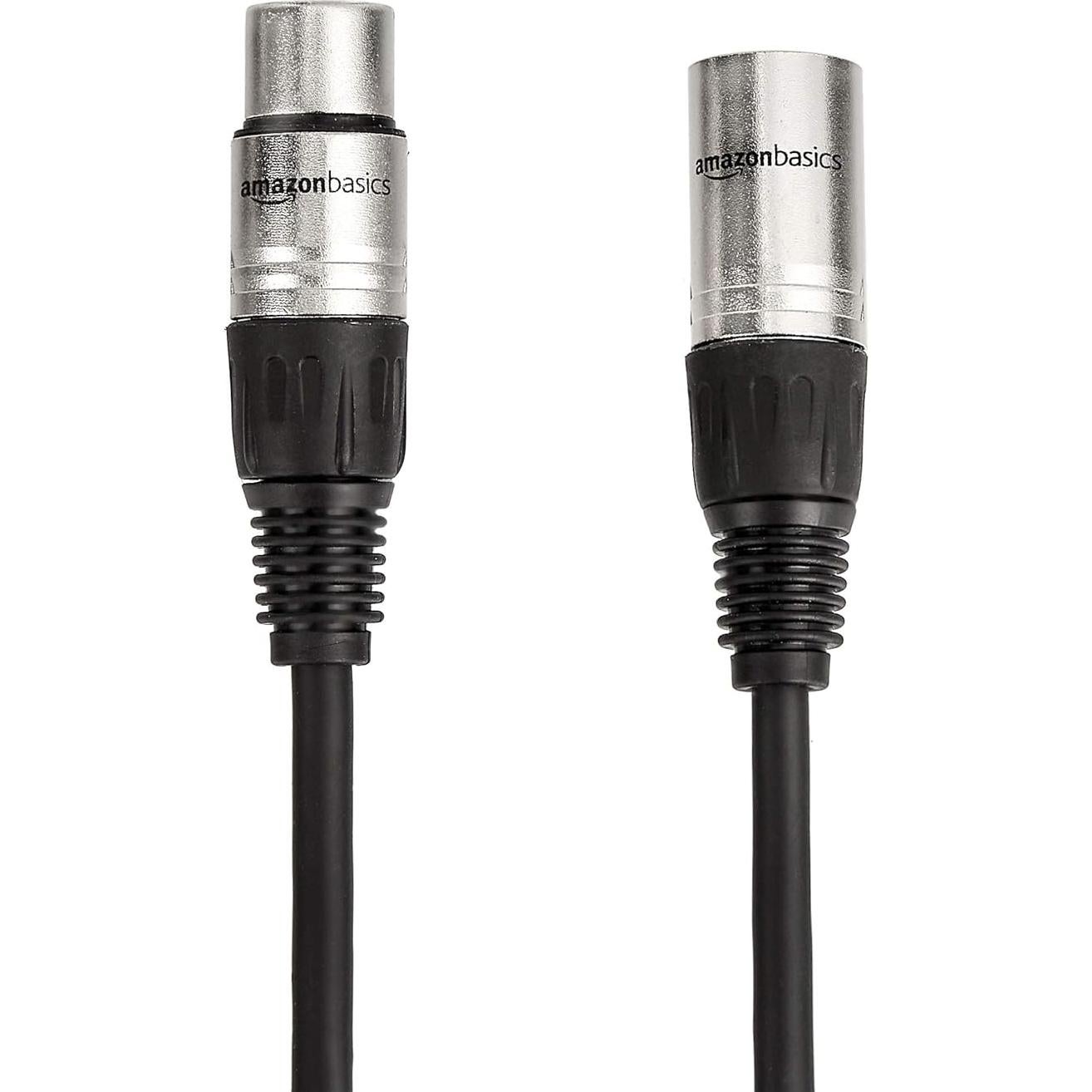 Cable de Micrófono XLR Amazon Basics 0.91m Paquete de 2 Negro