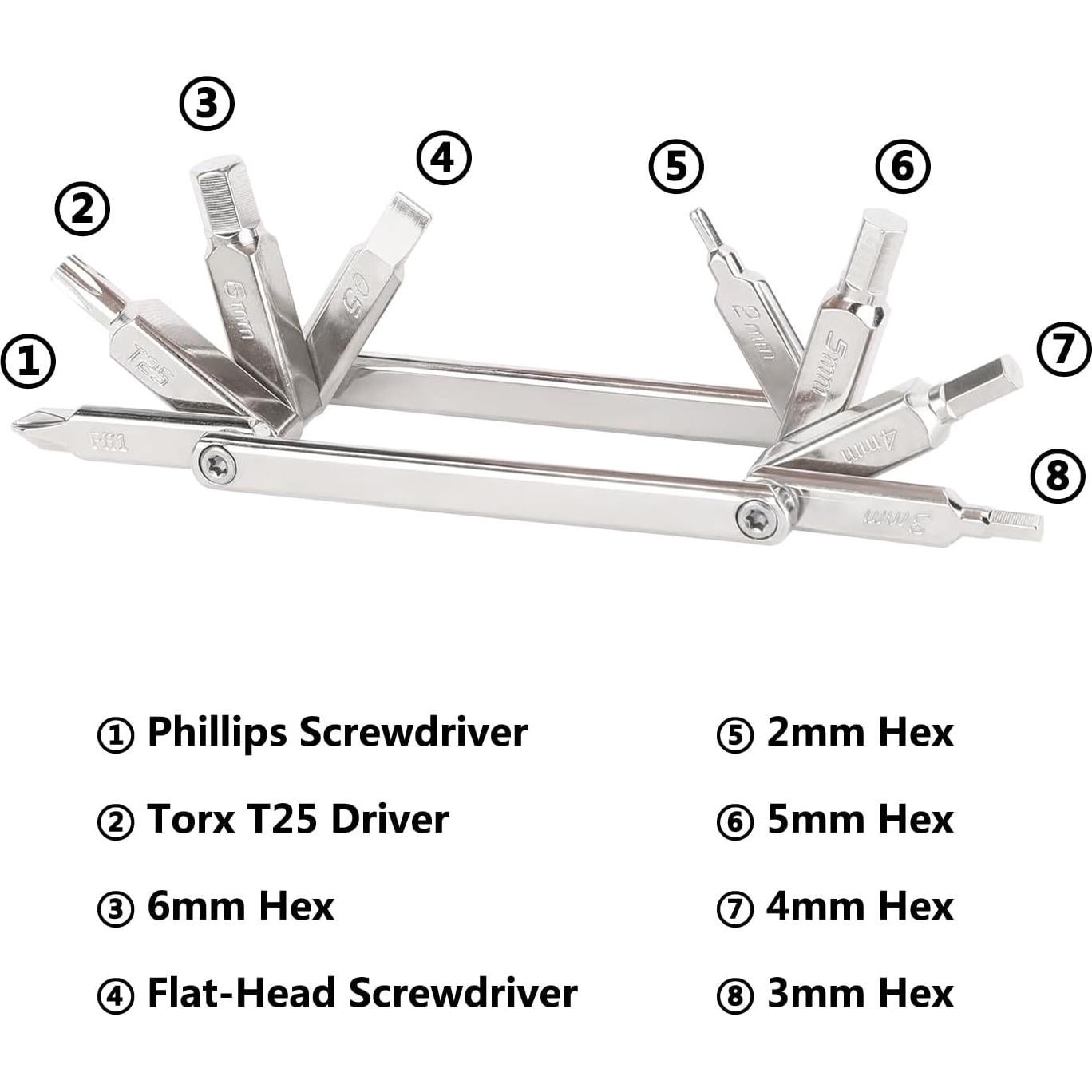 Herramienta Multiuso CAMVATE 8 en 1 Acero Inoxidable 79g