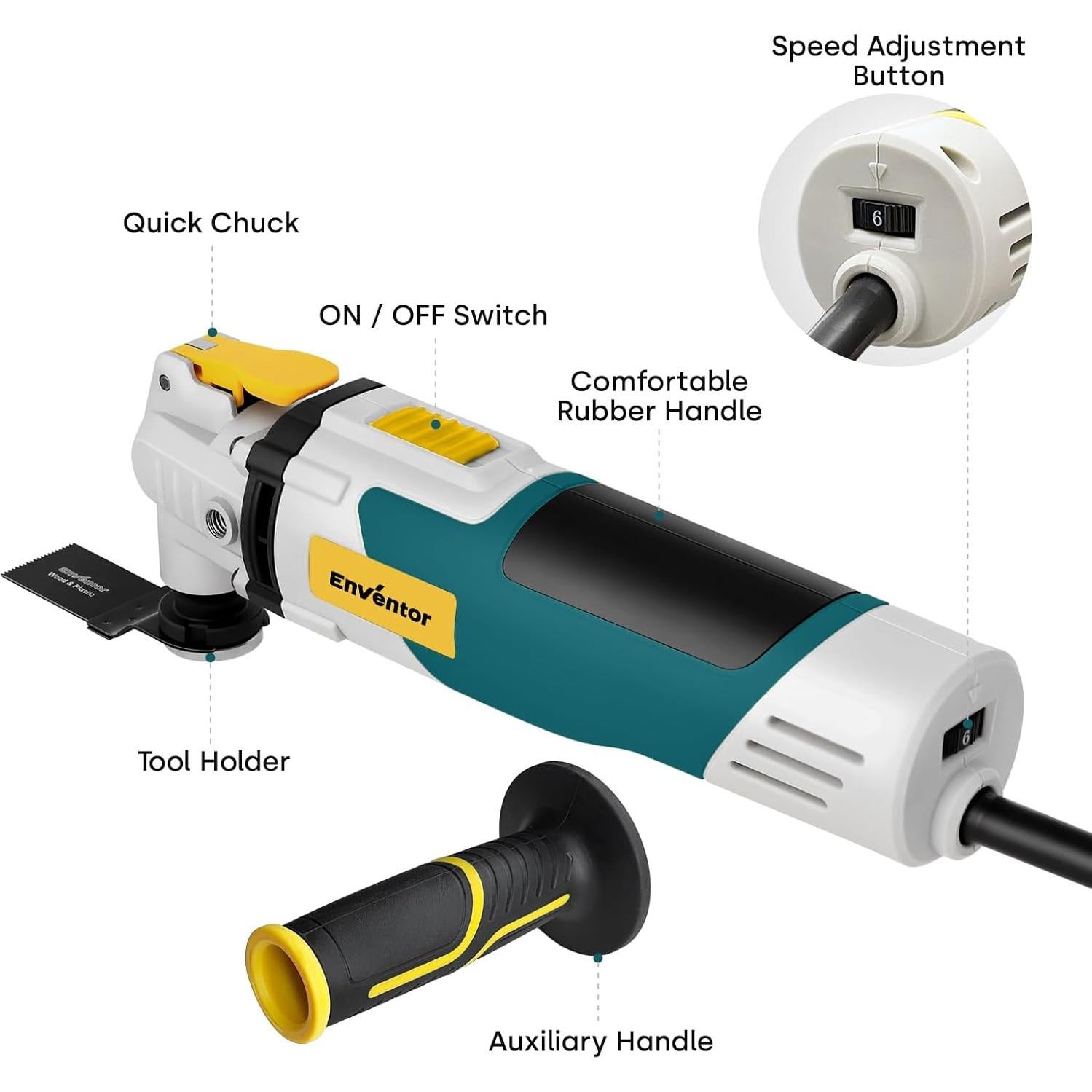 Sierra Oscilante Eléctrica Enventor 260W 43 Accesorios