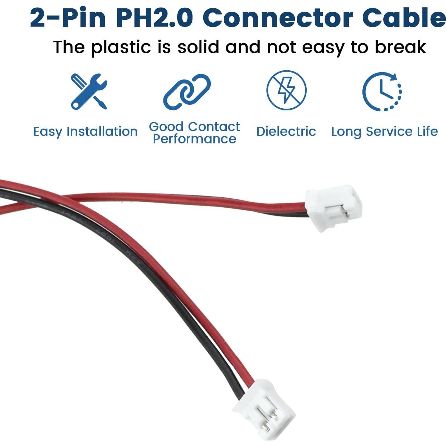 Cable de Conector de 2 Pines PH2.0 SDTC Tech 3 Pack 15cm