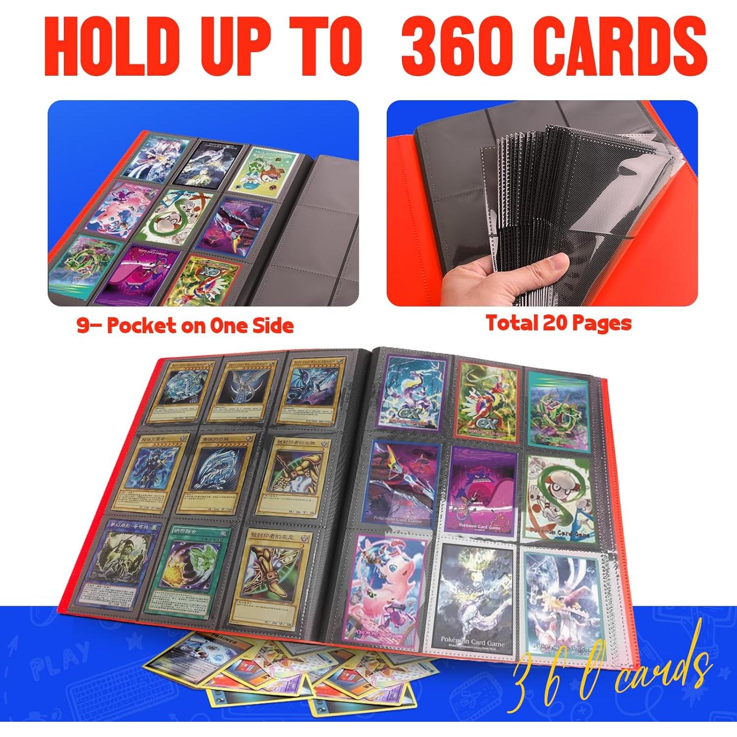 Carpeta de Tarjetas Coleccionables SRISE 20 Páginas 360 Tarjetas Rojo