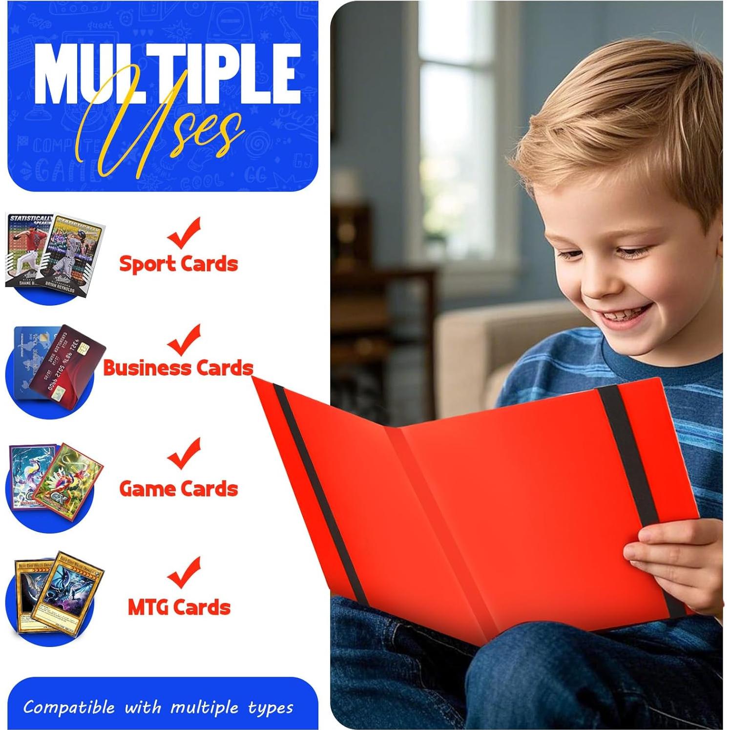 Carpeta de Tarjetas Coleccionables SRISE 20 Páginas 360 Tarjetas Rojo