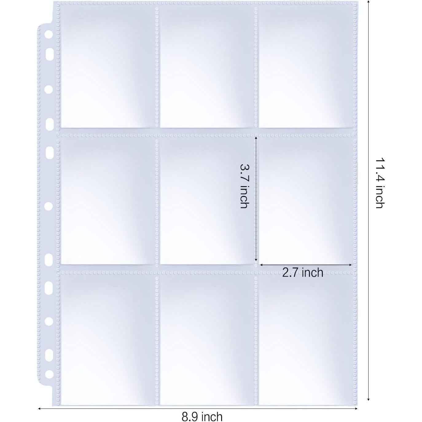 Páginas de Fundas para Cartas HERKKA 100 Unidades 9 Bolsillos