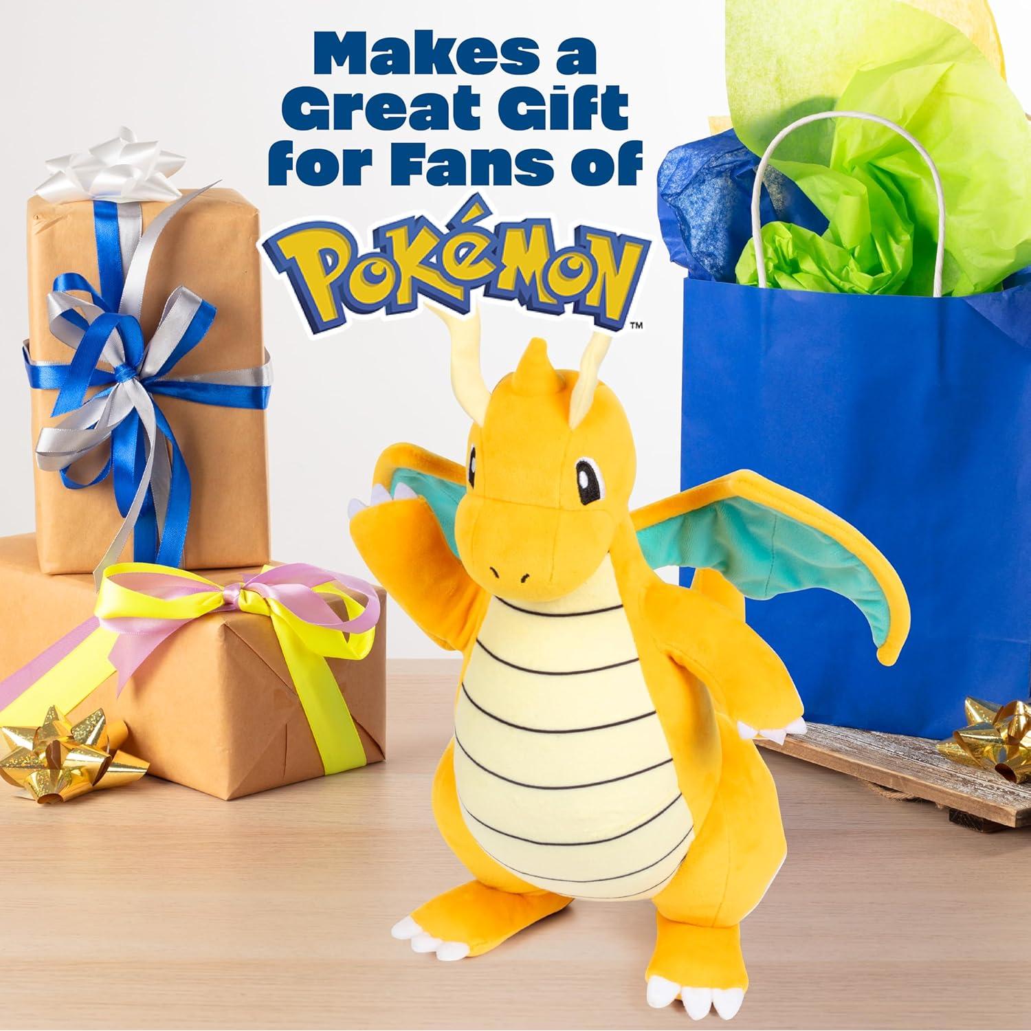 Peluche Pokémon Dragonite 30 cm - Licencia Oficial Jazwares