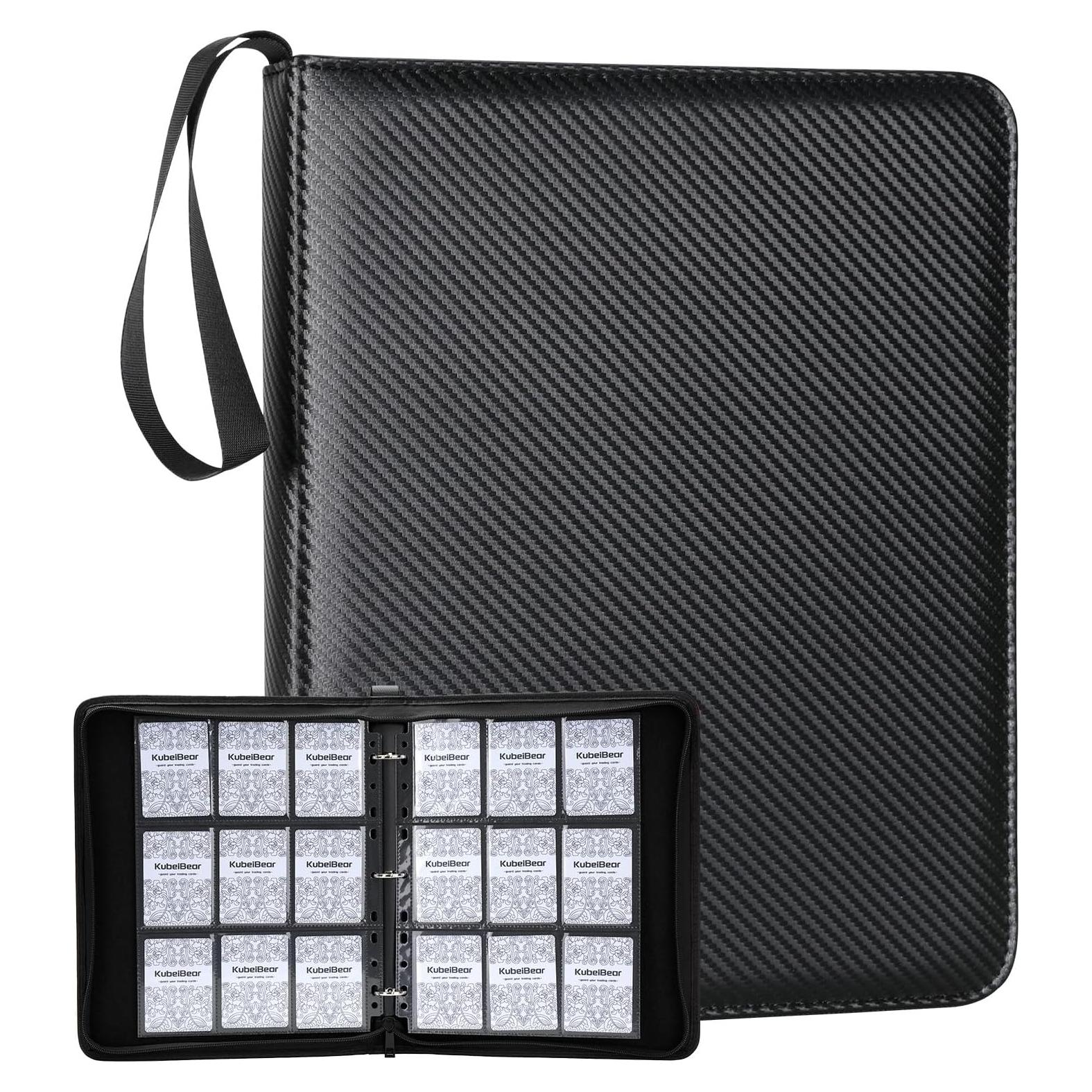 Carpeta de Cartas KuBeiBear 9 Bolsillos Negra 720 Capacidad
