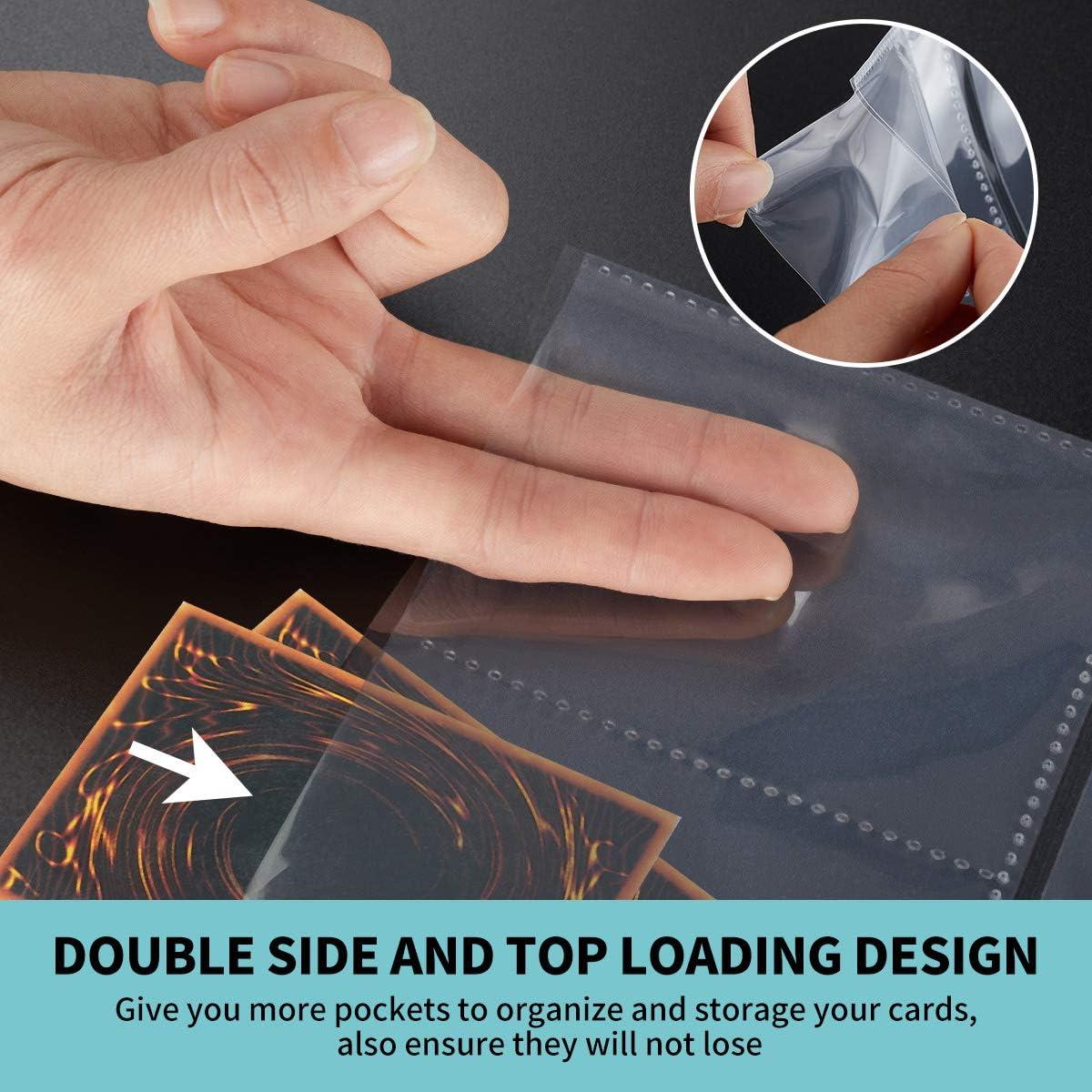 Fundas para Tarjetas JIQEZNL 80 Hojas Doble Cara 1440 Bolsillos