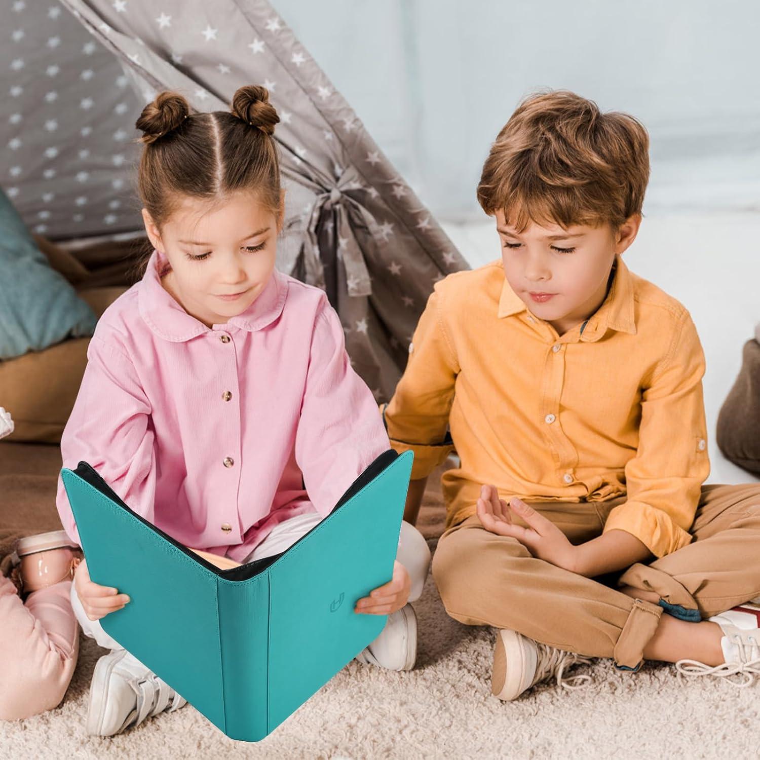 Carpeta de Cartas 9 Bolsillos Pemocyny Verde Azulado