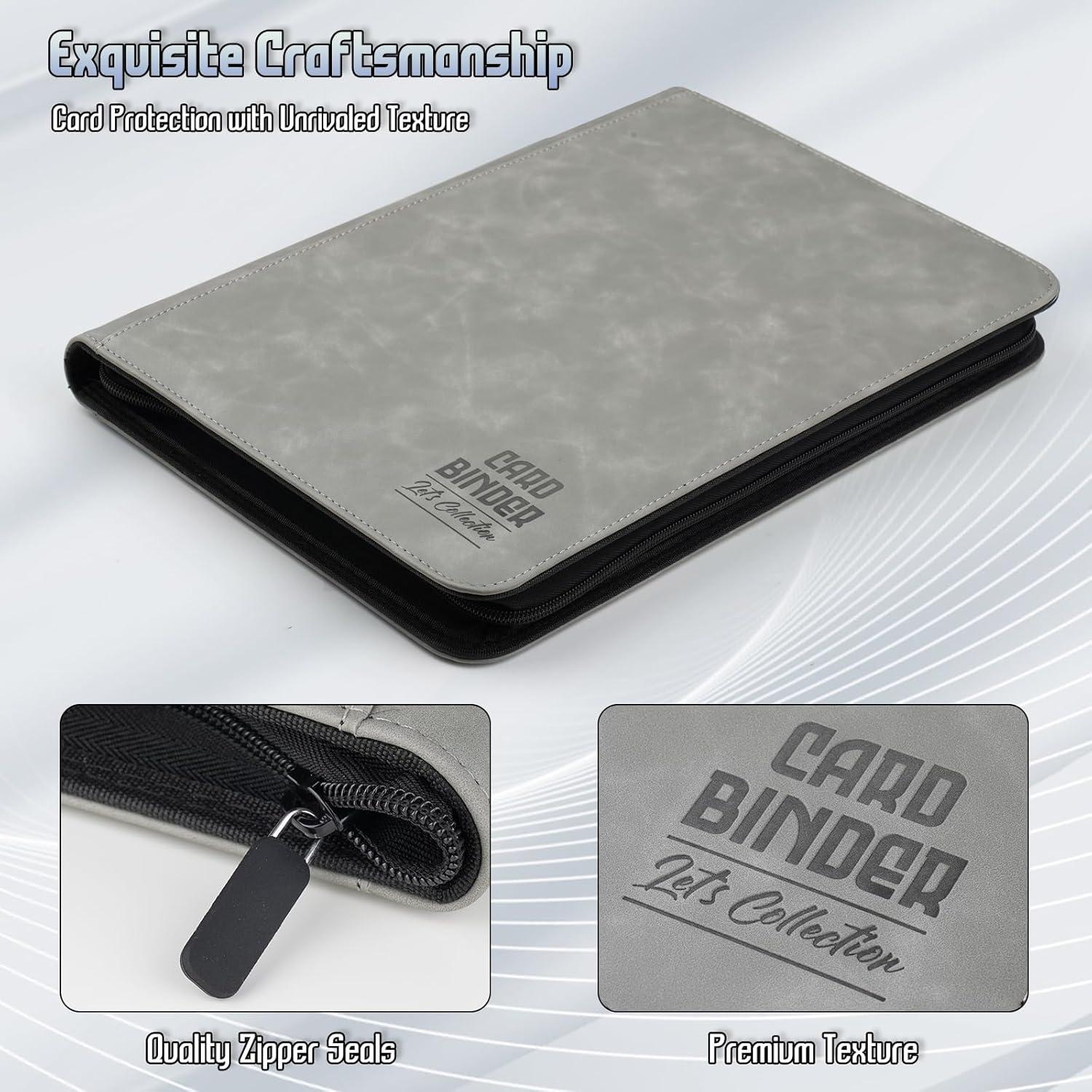 Carpeta de Cartas Arkeiliy 540 Bolsillos PU Gris