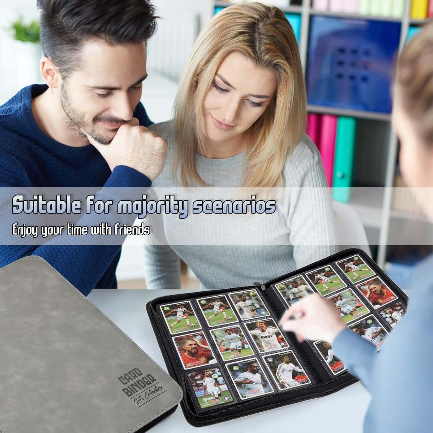 Carpeta de Cartas Arkeiliy 540 Bolsillos PU Gris